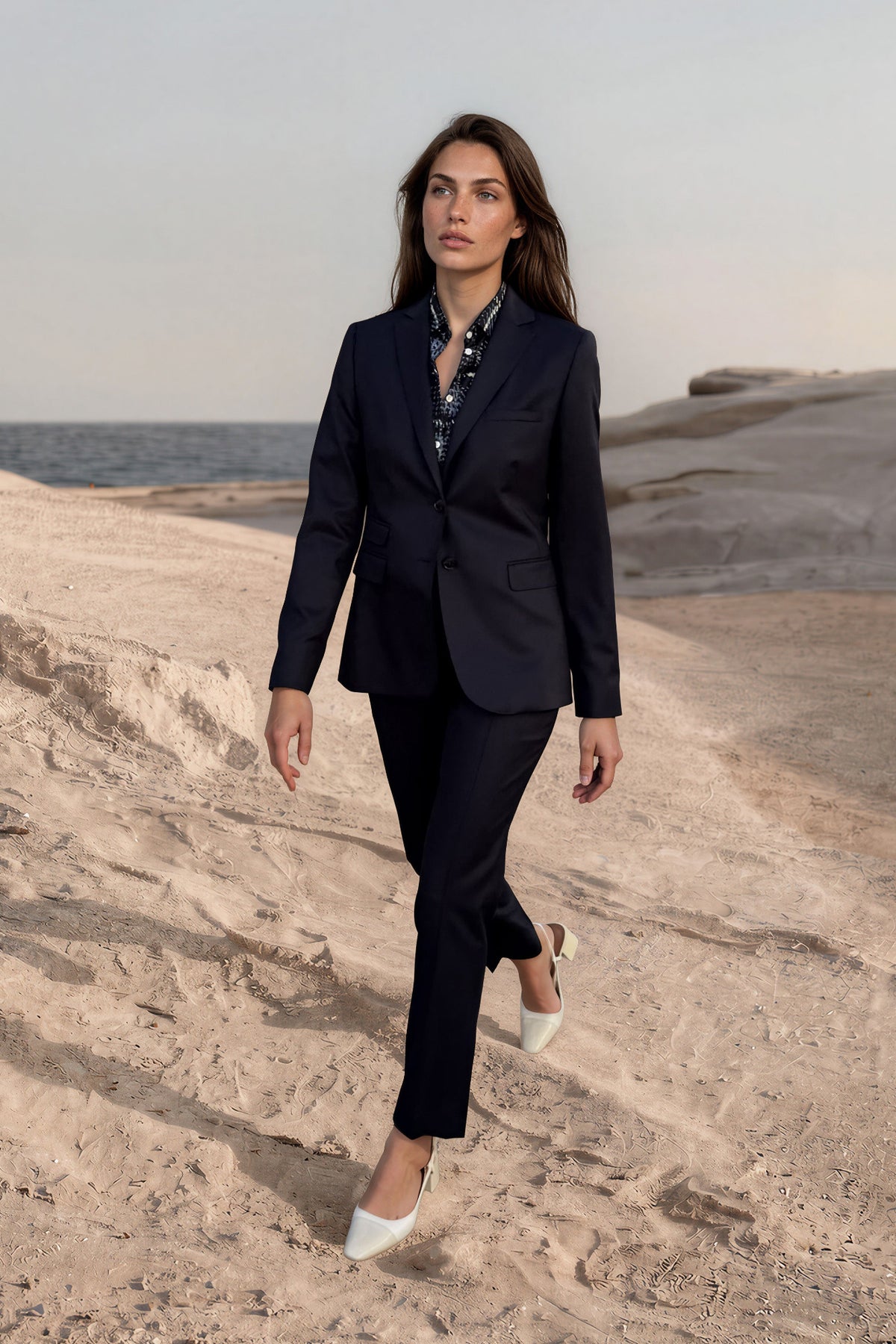 Veste Vesnove en flanelle de laine vierge - Marine
