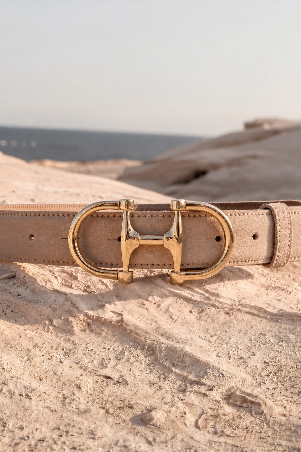 Ceinture Ambre en veau velours - Pierre