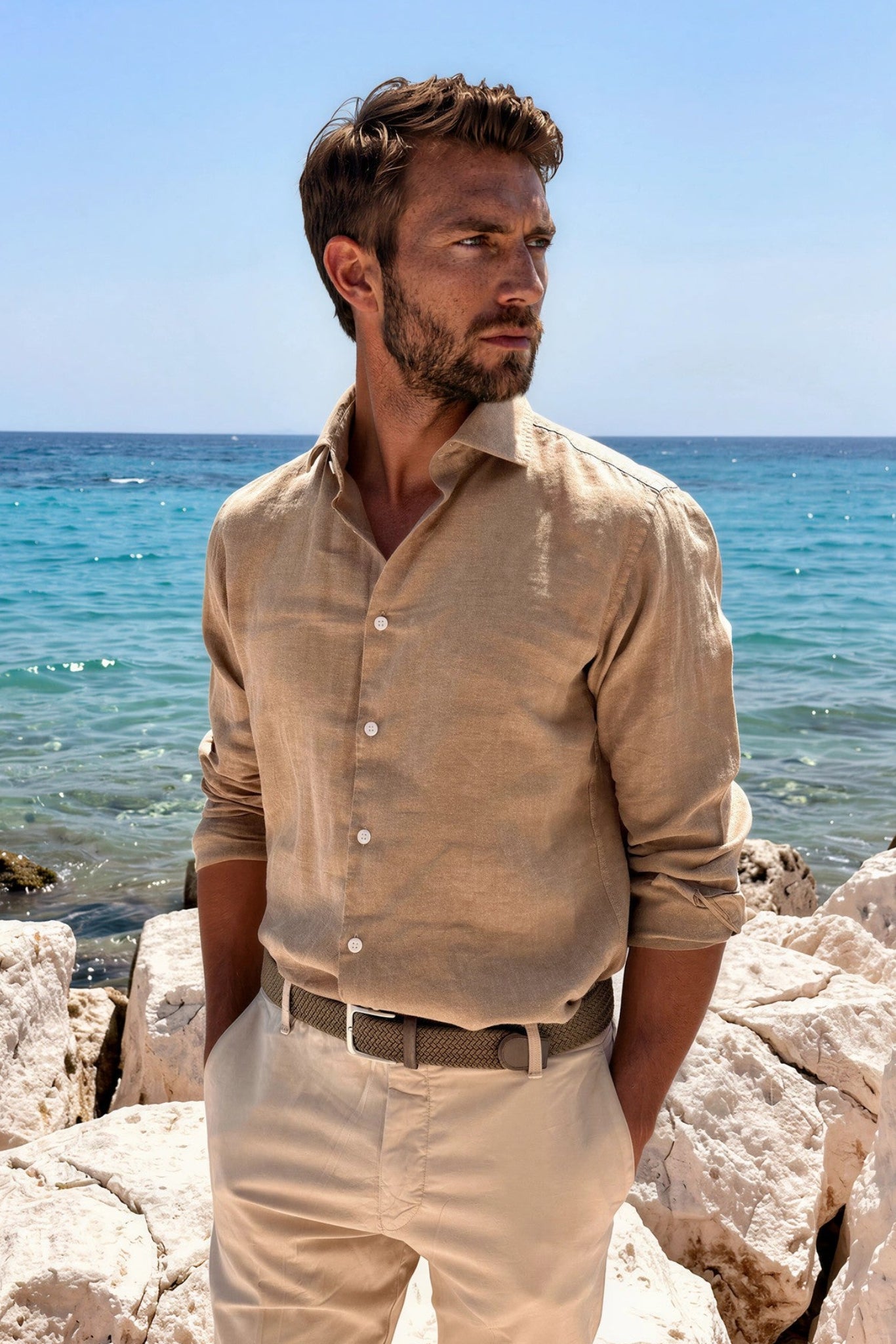 Chemise Gino en lin - Sable