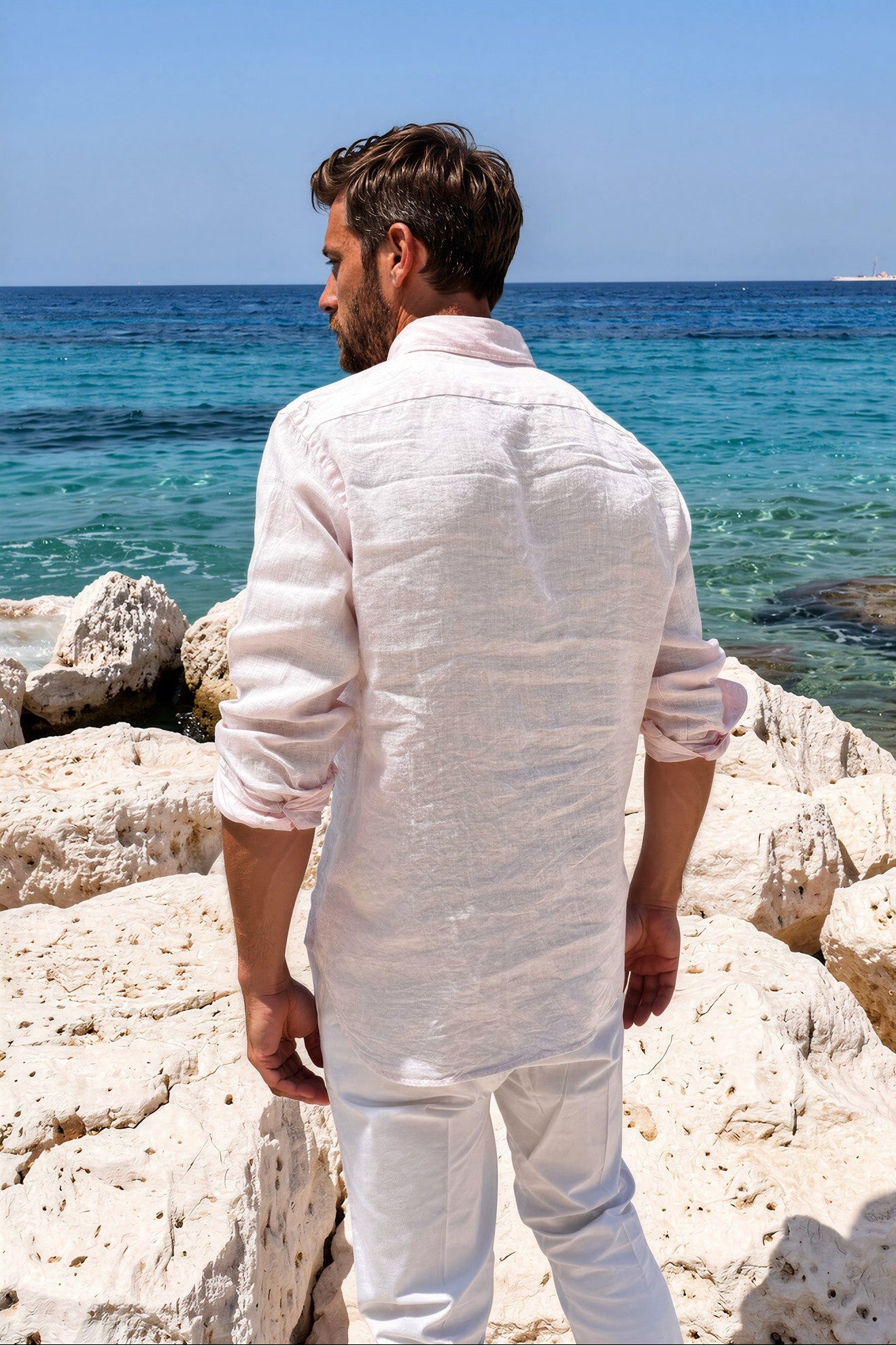 Camisa de lino Clovis - Rosa