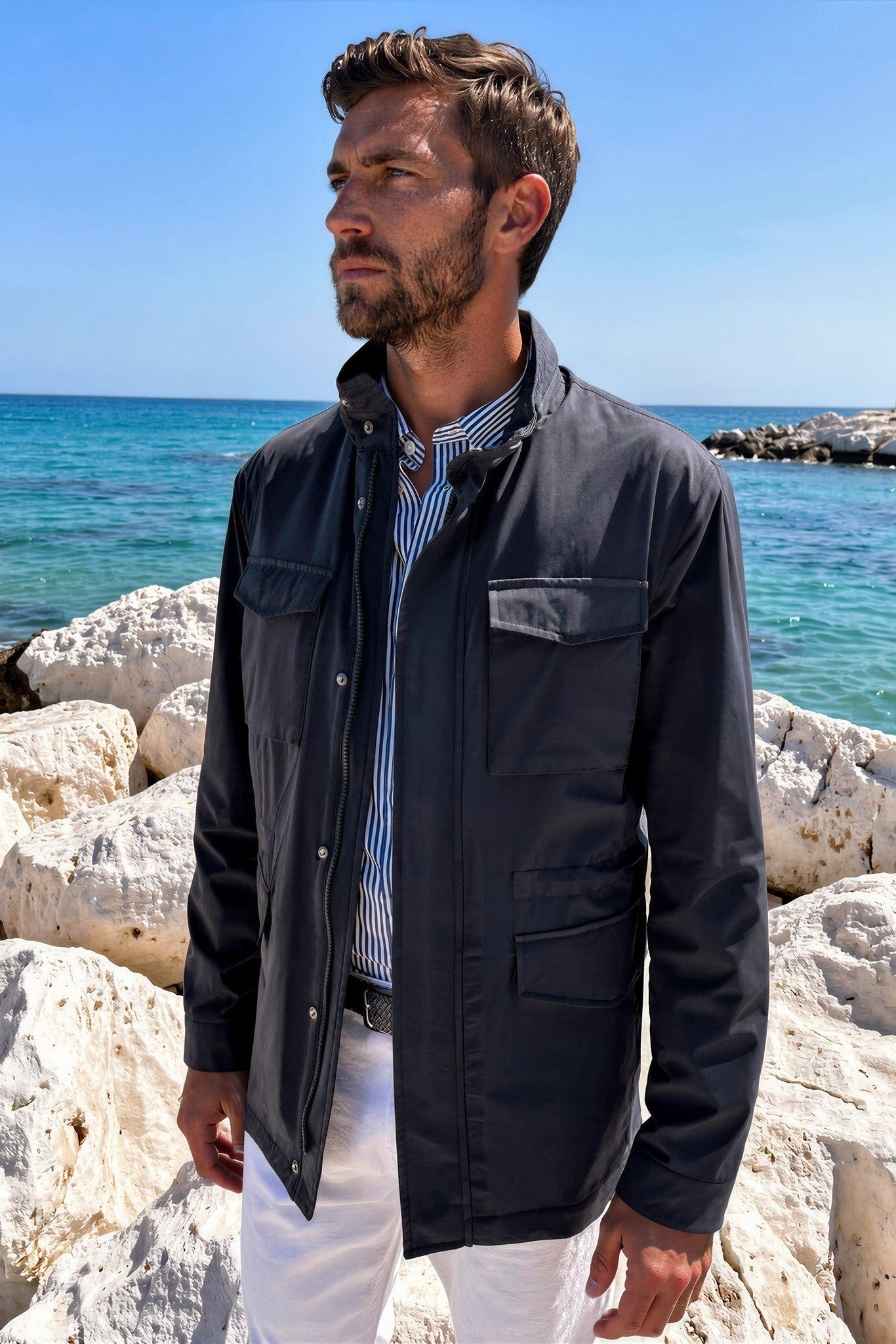 Saharienne Harold en nylon stretch - Marine