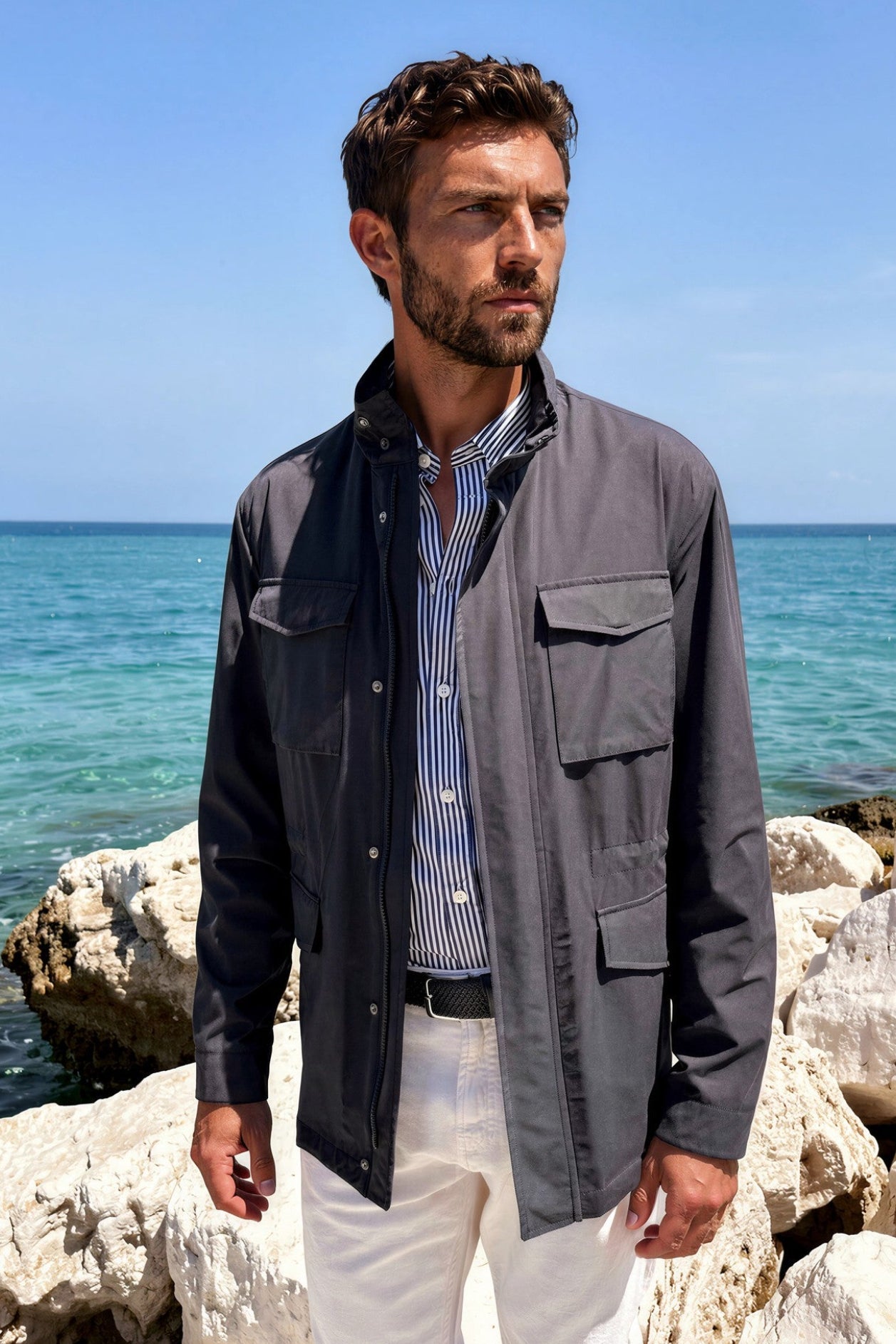 Saharienne Harold en nylon stretch - Marine