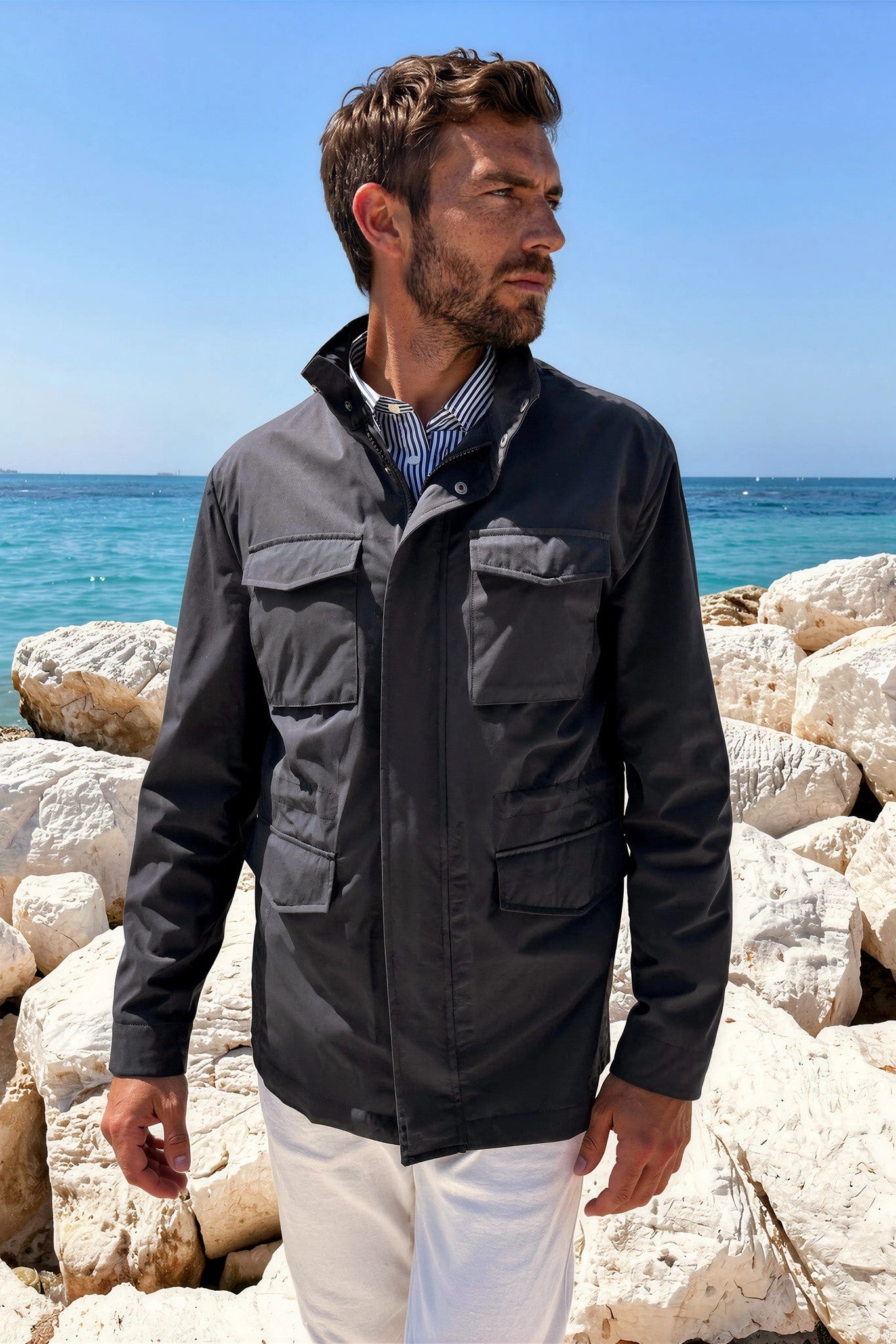 Saharienne Harold en nylon stretch - Marine