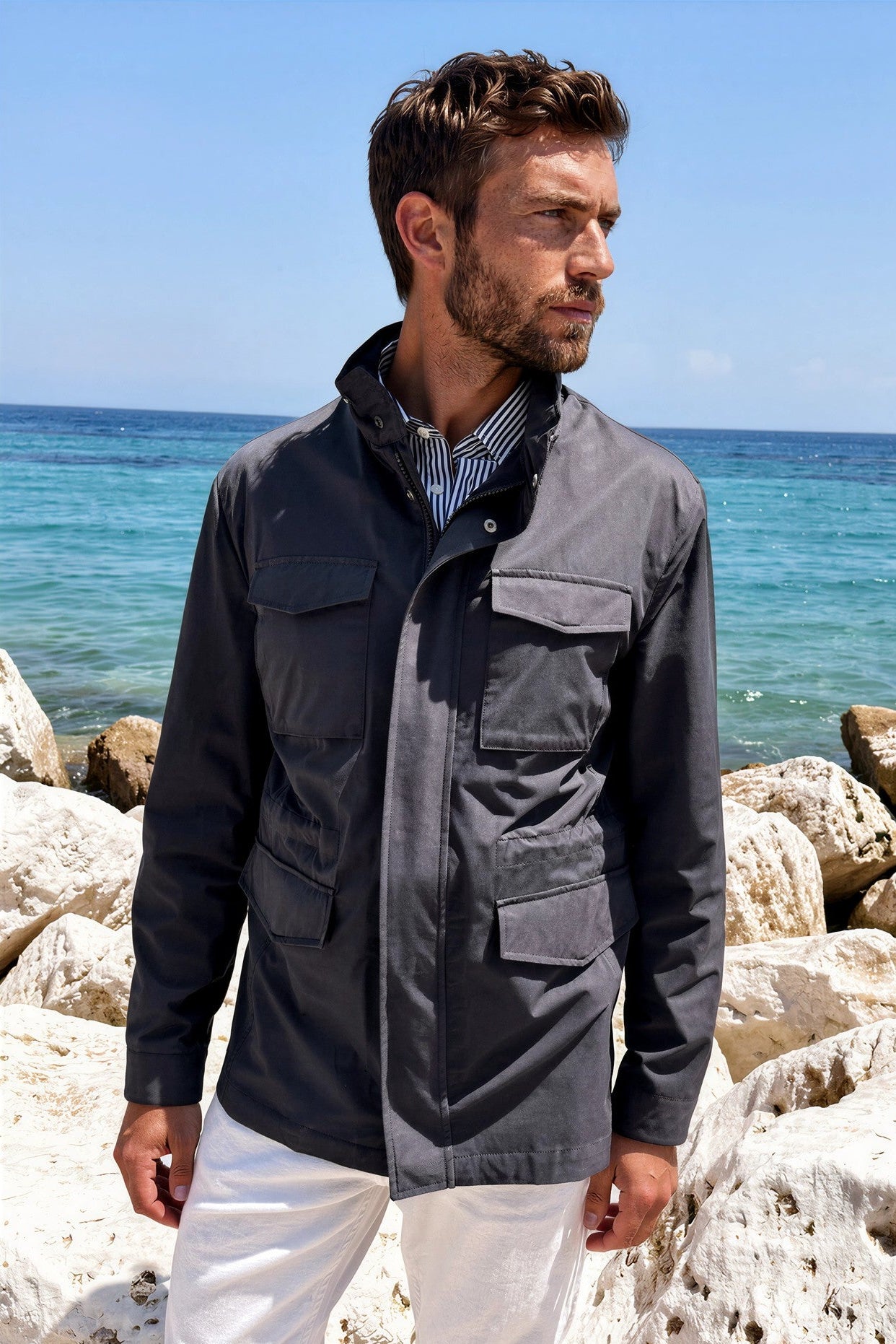 Saharienne Harold en nylon stretch - Marine