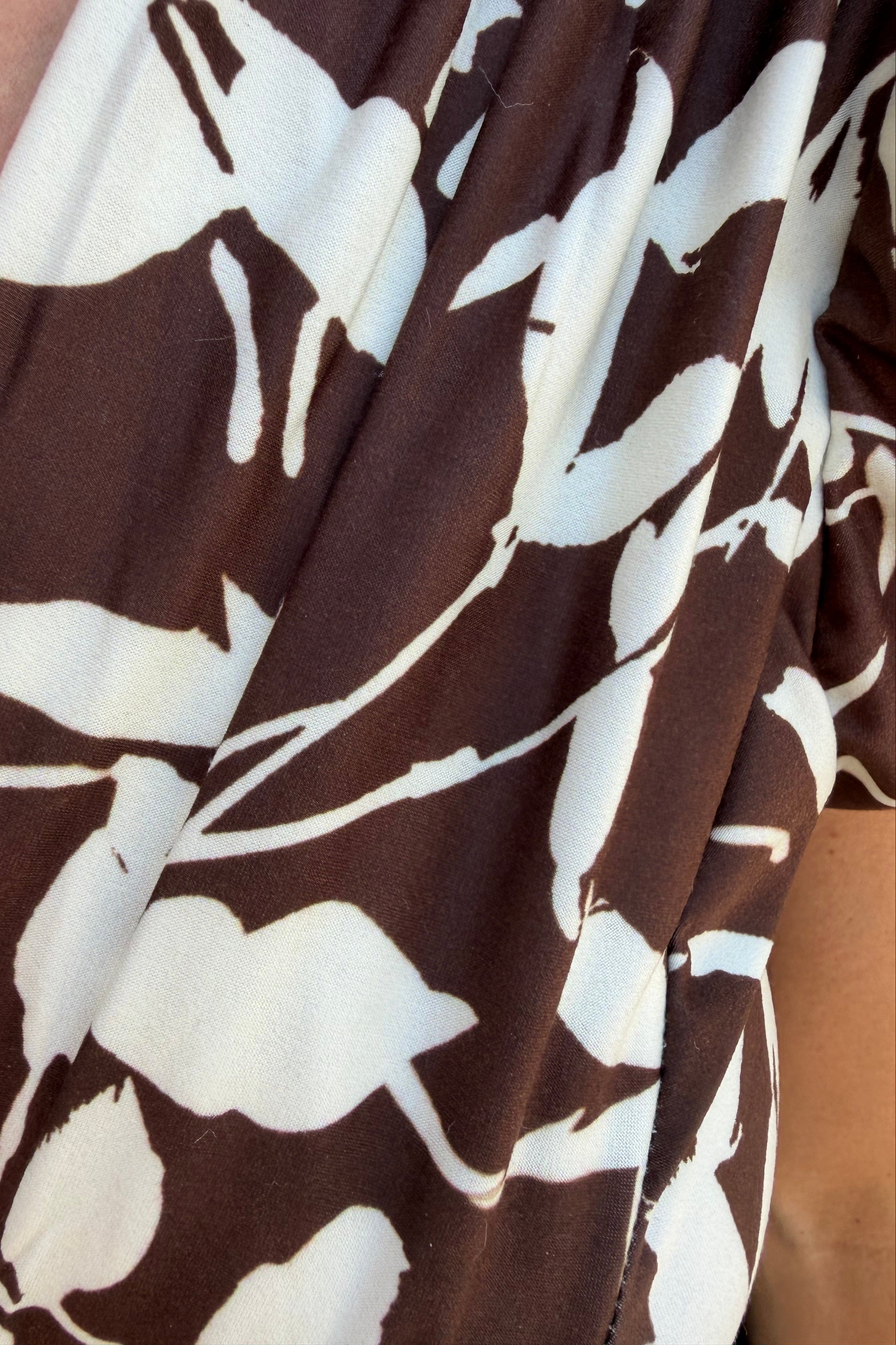 Robe Vogue infroissable - Fleurs marron