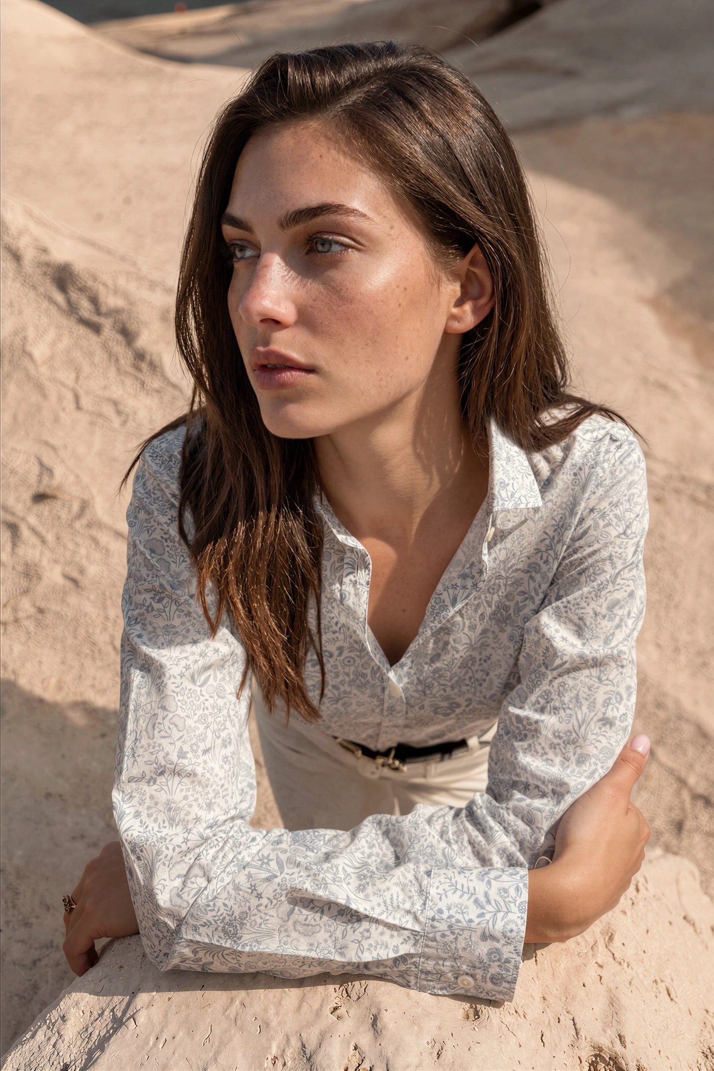 Chemisier Canelle en coton Liberty of London - Ciel