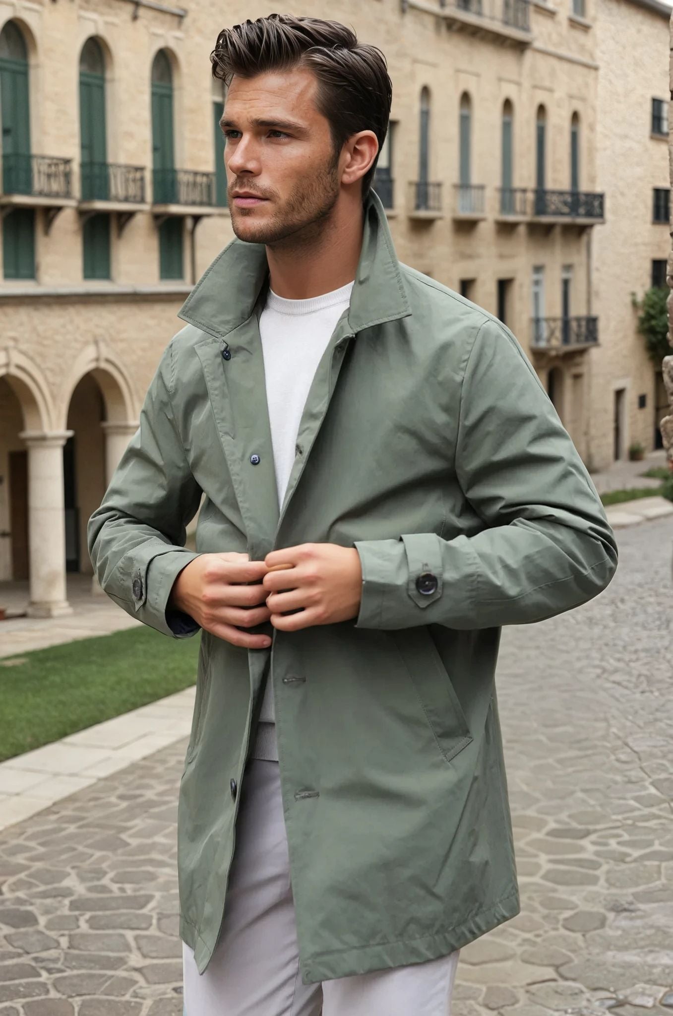 Imperméable Lenny - Kaki-MANTEAU HOMME-Curling-Paris