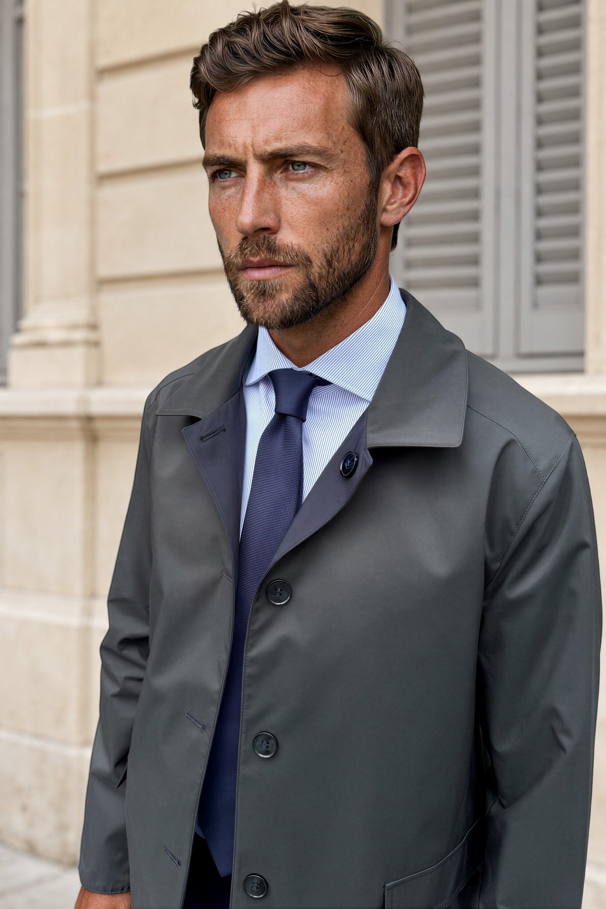 Imperméable Stanley réversible- Marine / Kaki-MANTEAU HOMME-Curling-Paris
