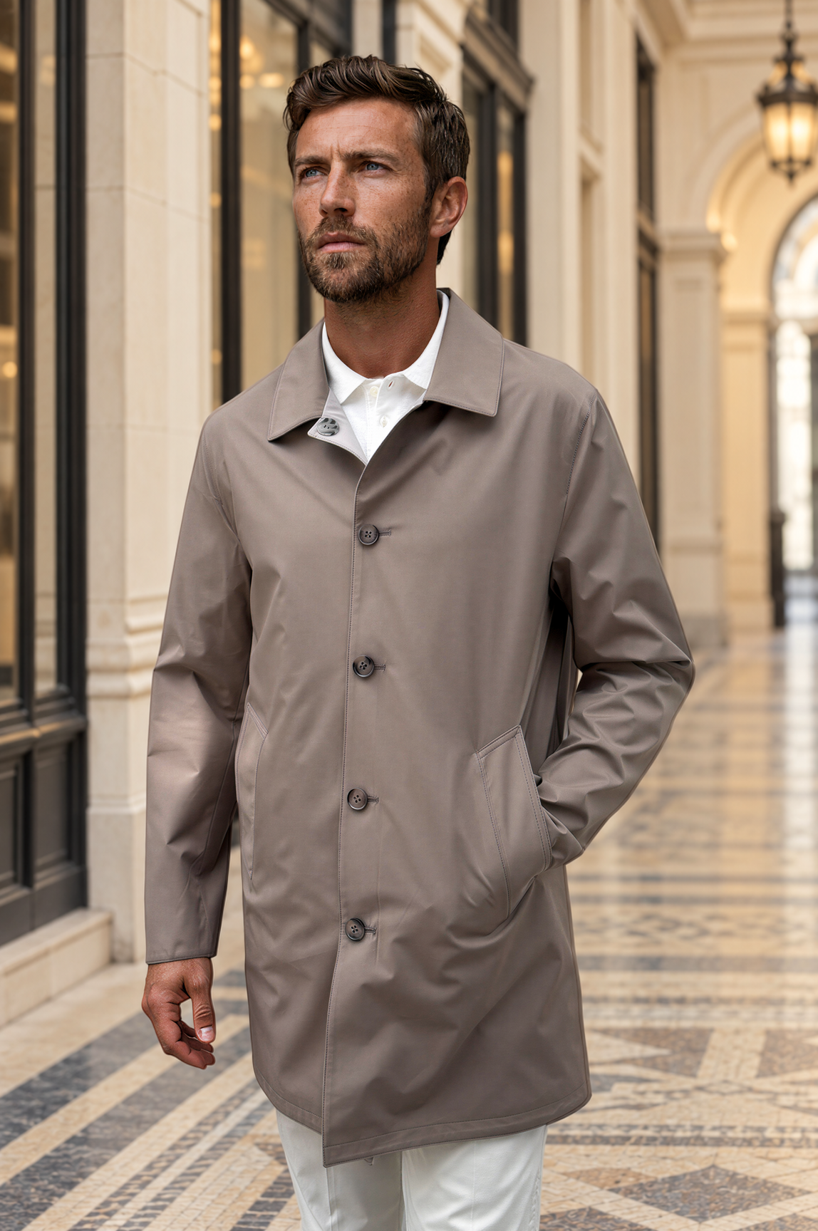 Imperméable Stanley réversible - Taupe - Beige-MANTEAU HOMME-Curling-Paris