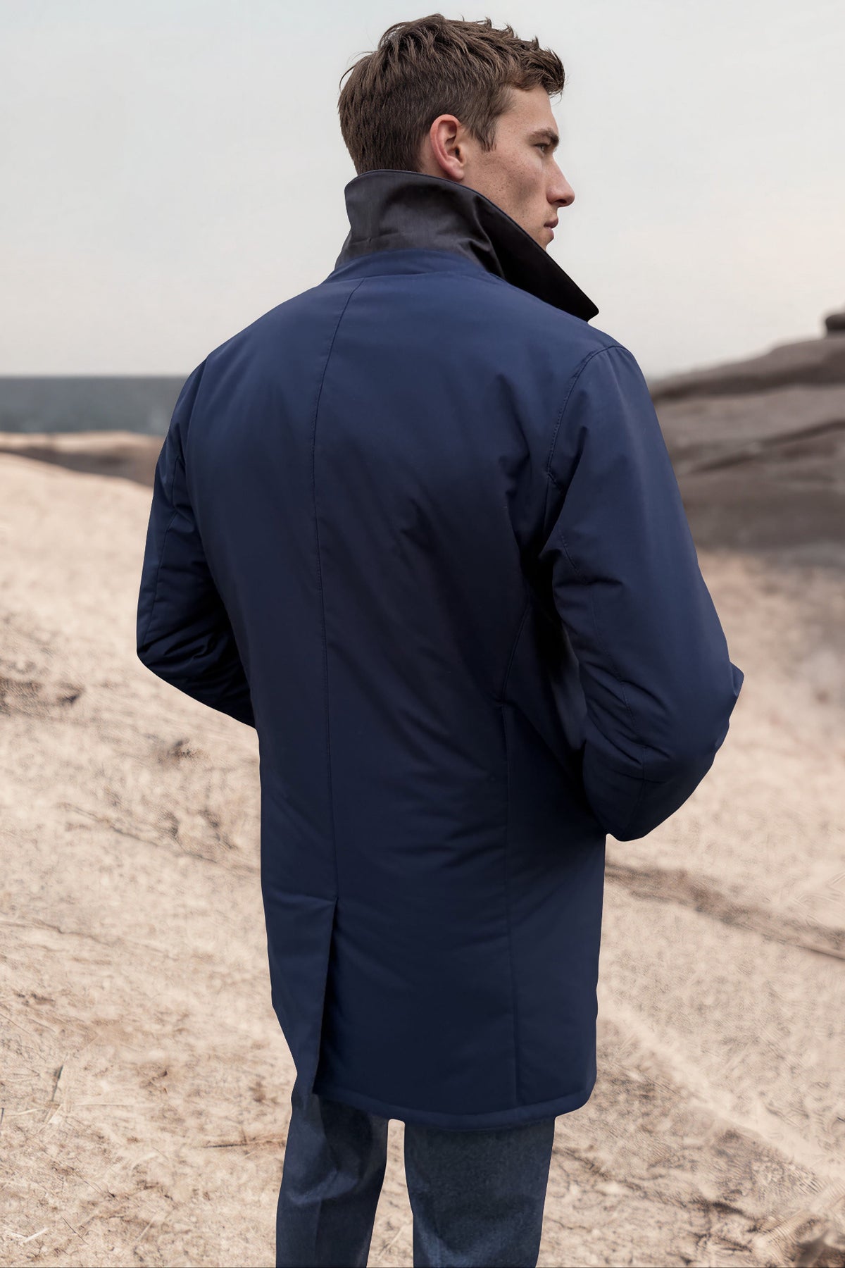 Imperméable homme Stanley réversible – Marine / Taupe-MANTEAU HOMME-Curling-Paris