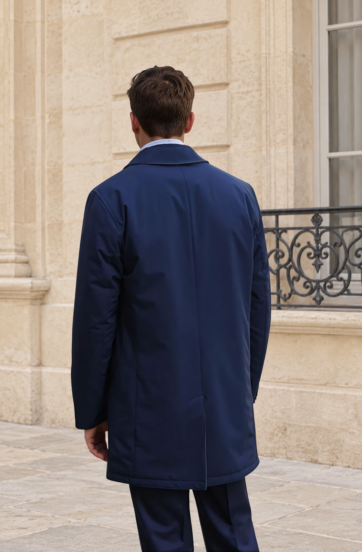 Imperméable matelassé réversible Stanley - Marine / Gris-MANTEAU HOMME-Curling-Paris