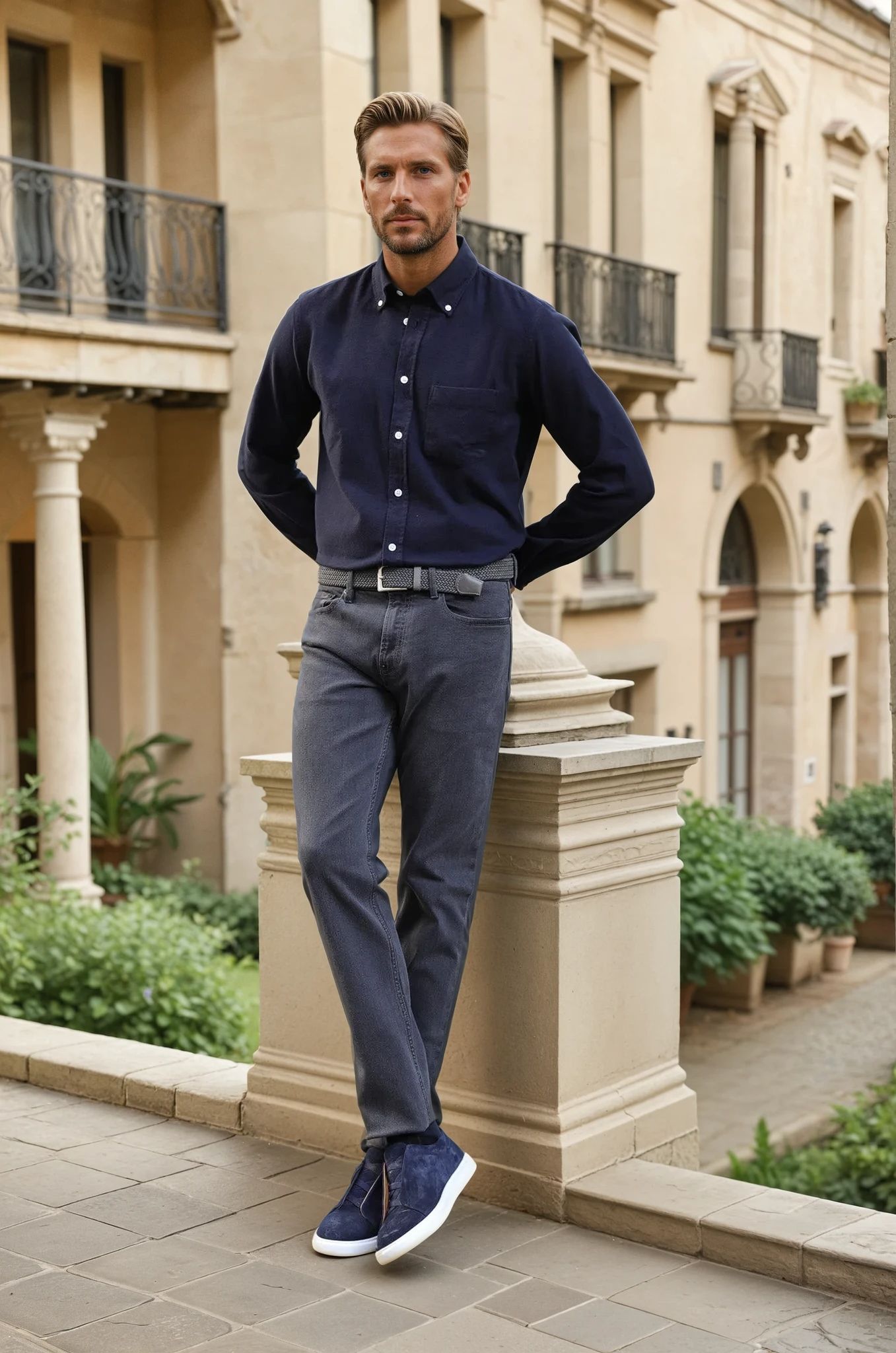 Jeans James en coton stretch - Anthracite-PANTALON HOMME-Curling-Paris