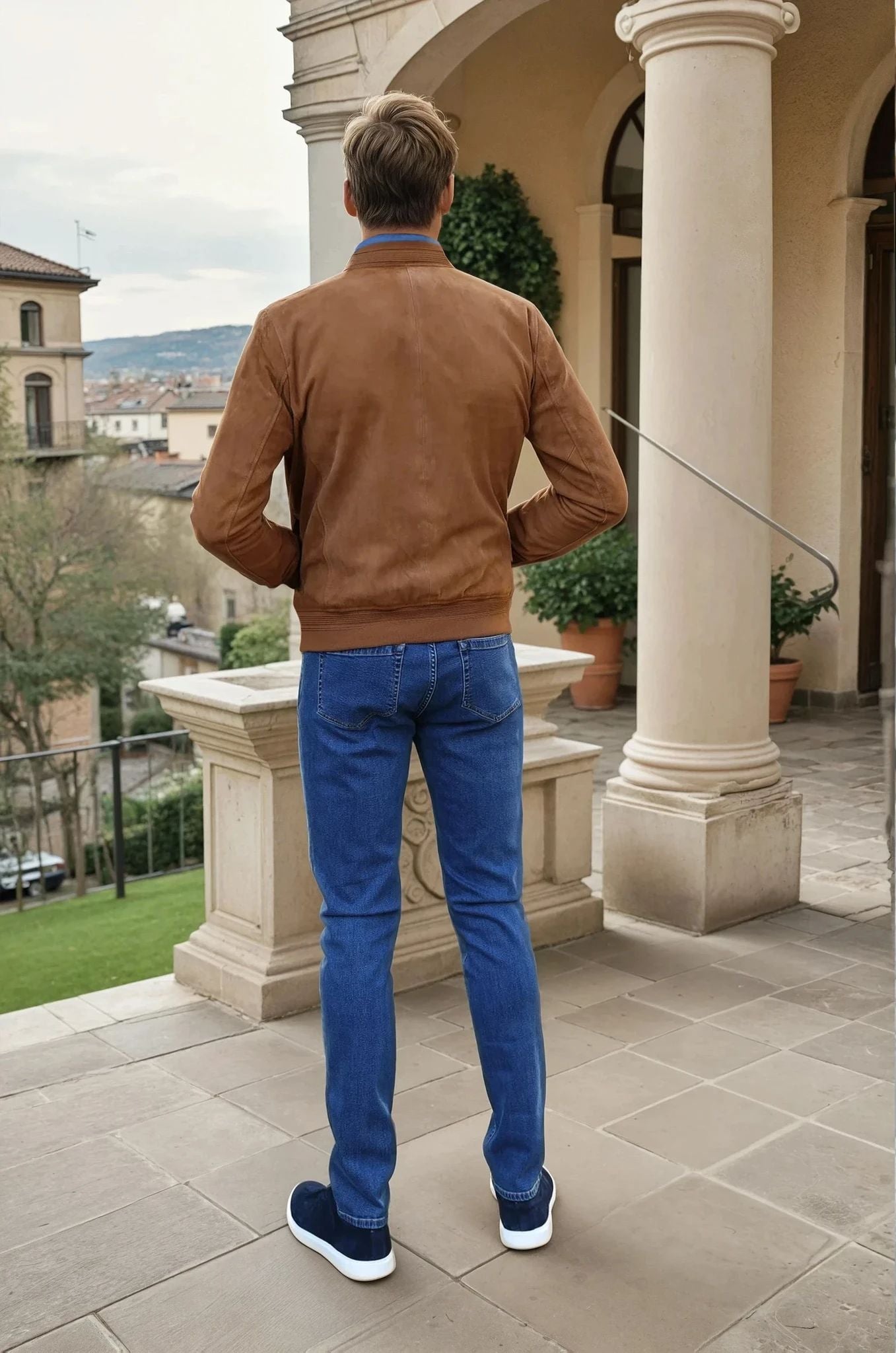 Jeans James en coton stretch - Bleu-PANTALON HOMME-Curling-Paris