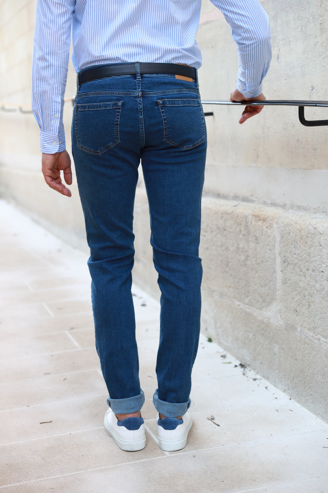 Jeans James en coton stretch - Bleu-PANTALON HOMME-Curling-Paris