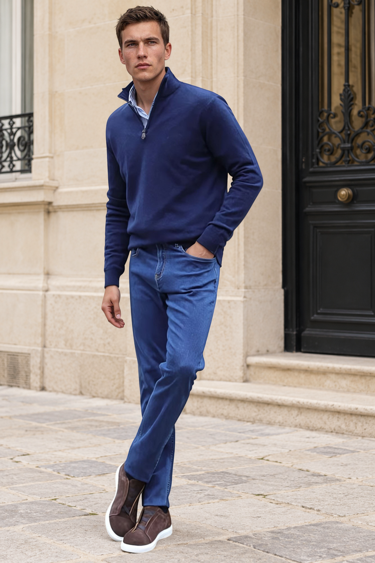 Jeans James en coton stretch - Denim-PANTALON HOMME-Curling-Paris