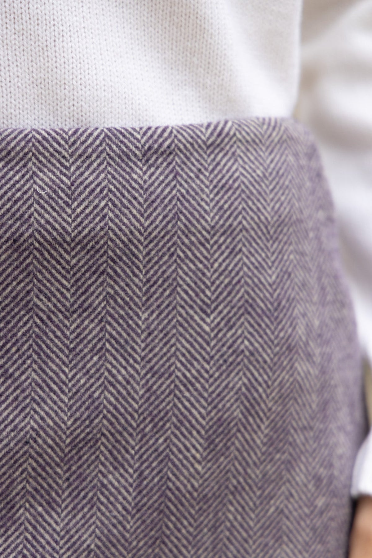 Jupe trapez pure laine - Chevron prune-JUPE FEMME-Curling-Paris