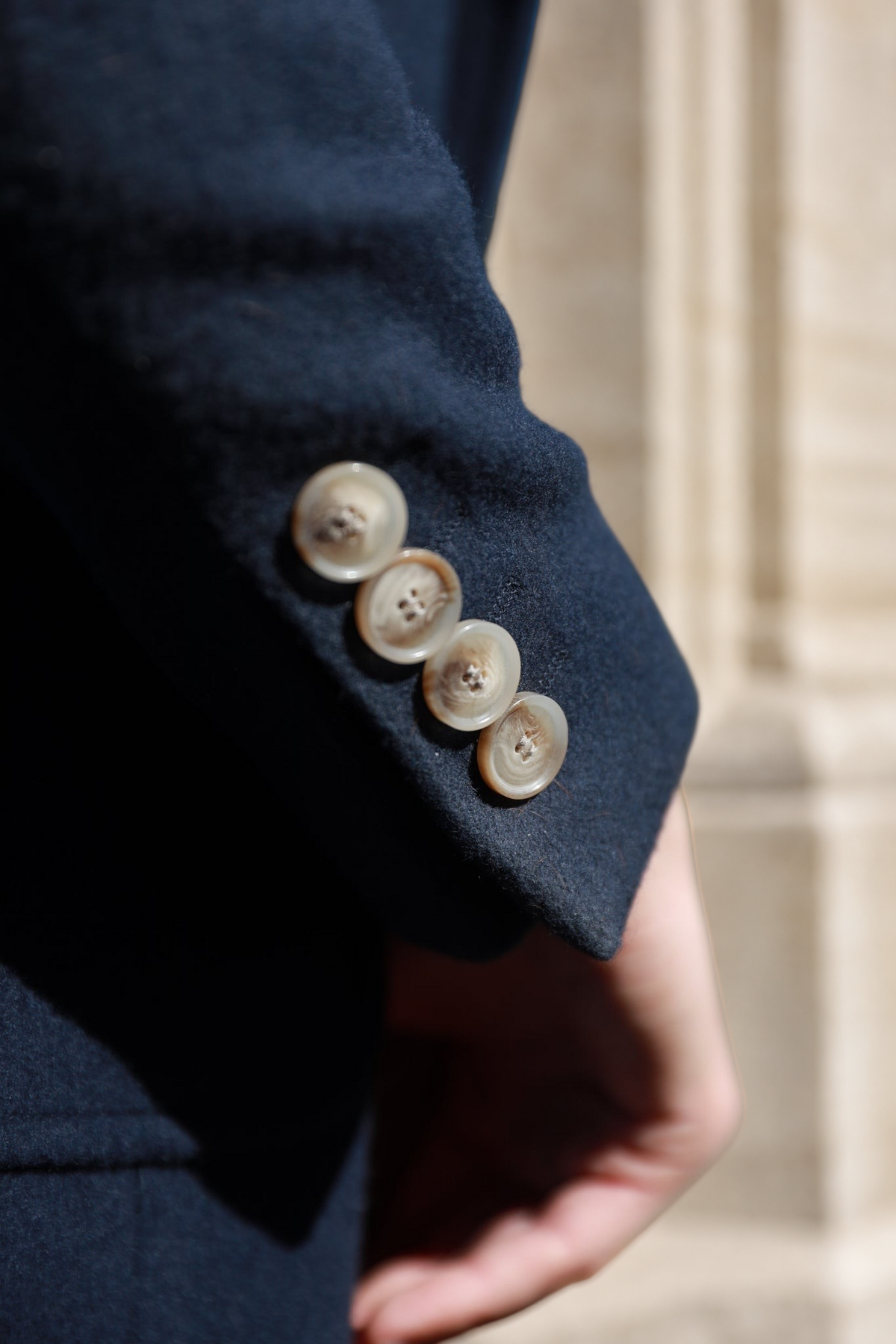Manteau Emilie croisé en laine & Cachemire - Marine-MANTEAU FEMME-Curling-Paris