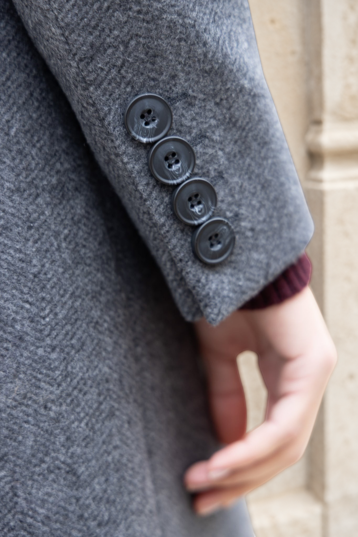 Manteau Jemma en laine et cachemire - Chevron anthracite-MANTEAU FEMME-Curling-Paris