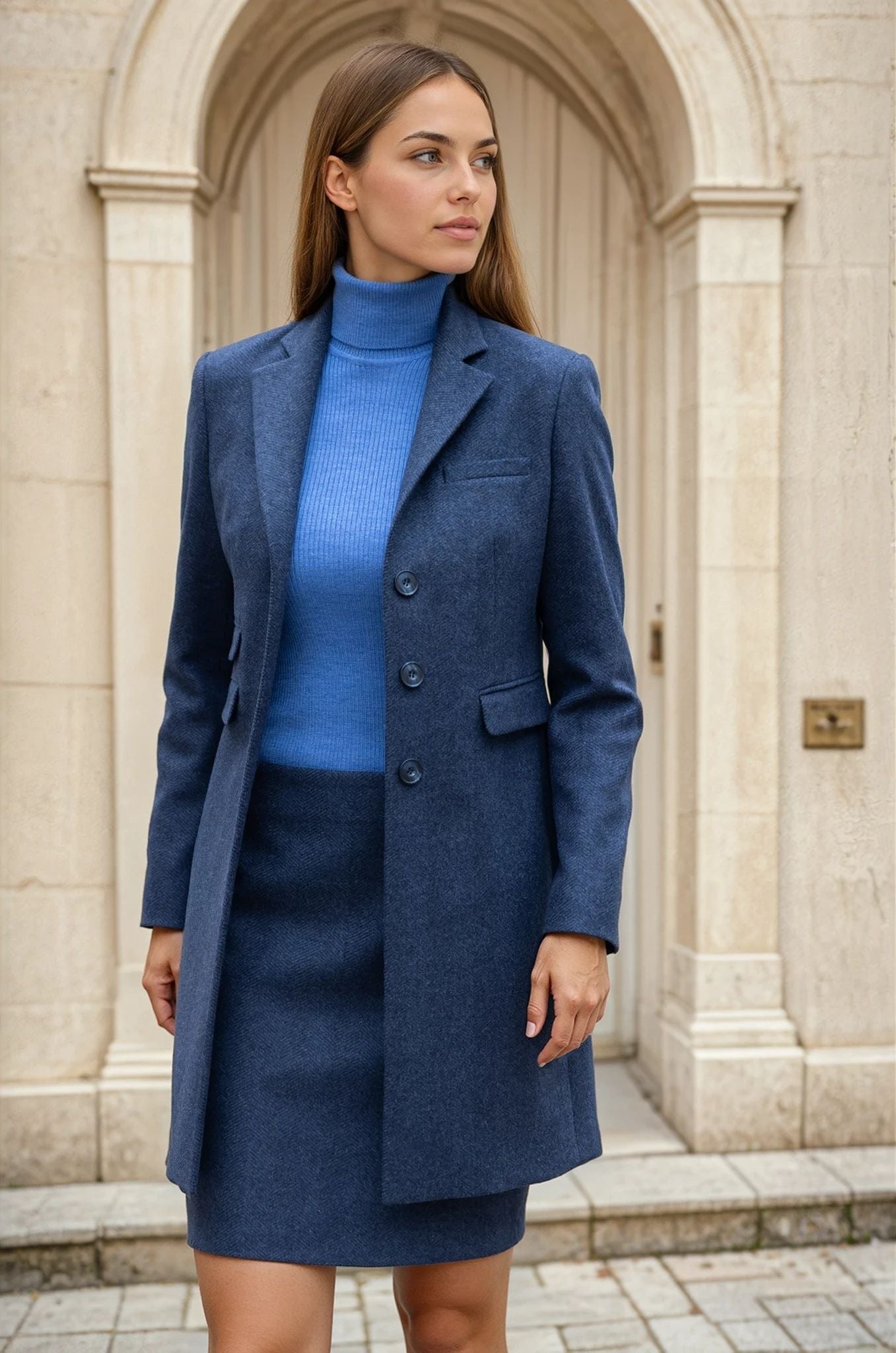 Manteau Jemma en laine et cachemire - Chevron jeans-MANTEAU-Curling-Paris