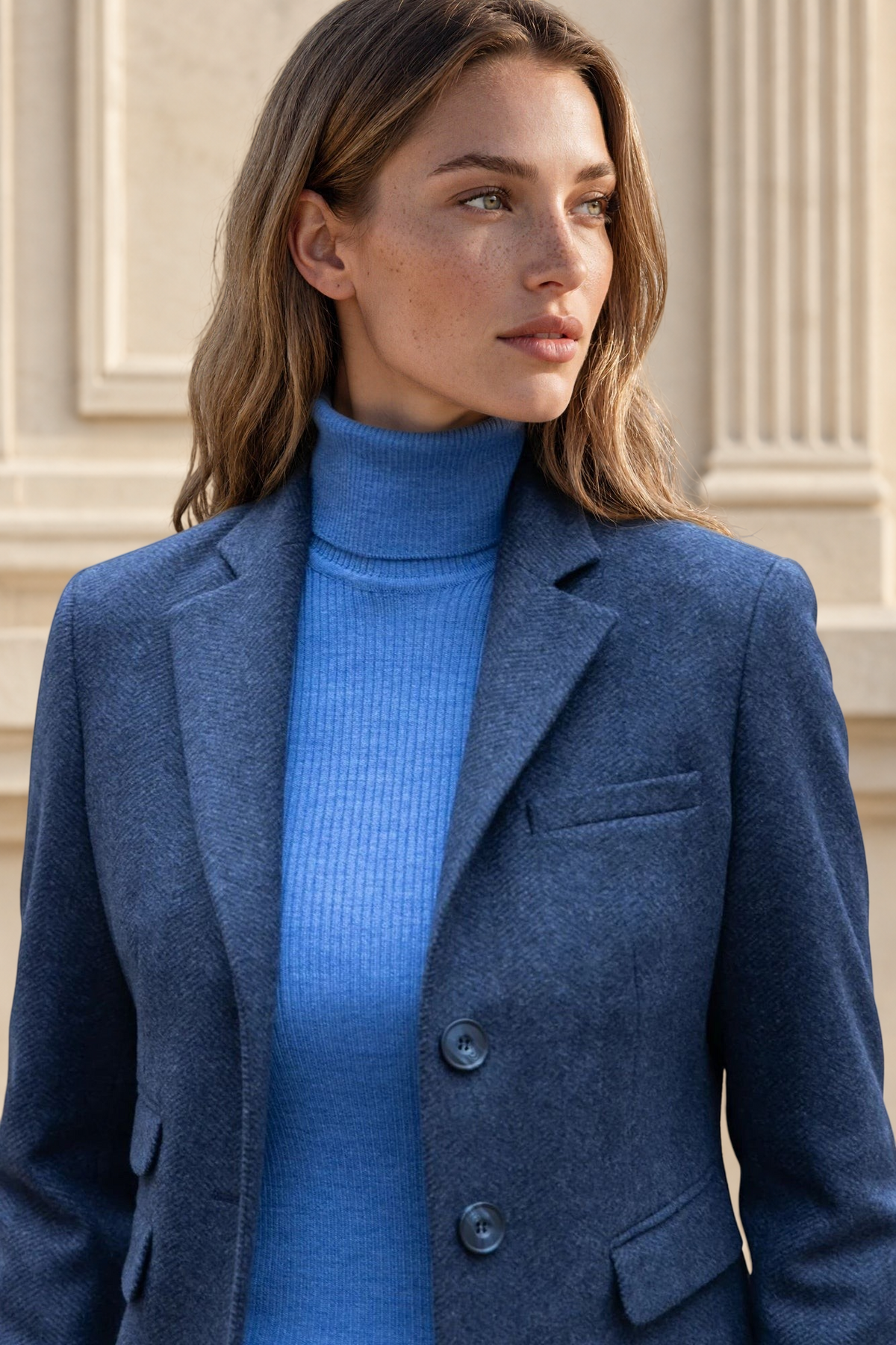 Manteau Jemma en laine et cachemire - Chevron jeans-MANTEAU FEMME-Curling-Paris