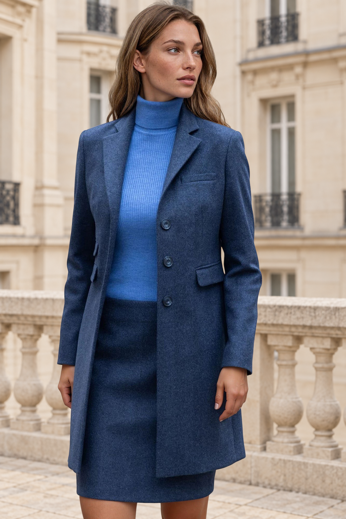 Manteau Jemma en laine et cachemire - Chevron jeans-MANTEAU FEMME-Curling-Paris
