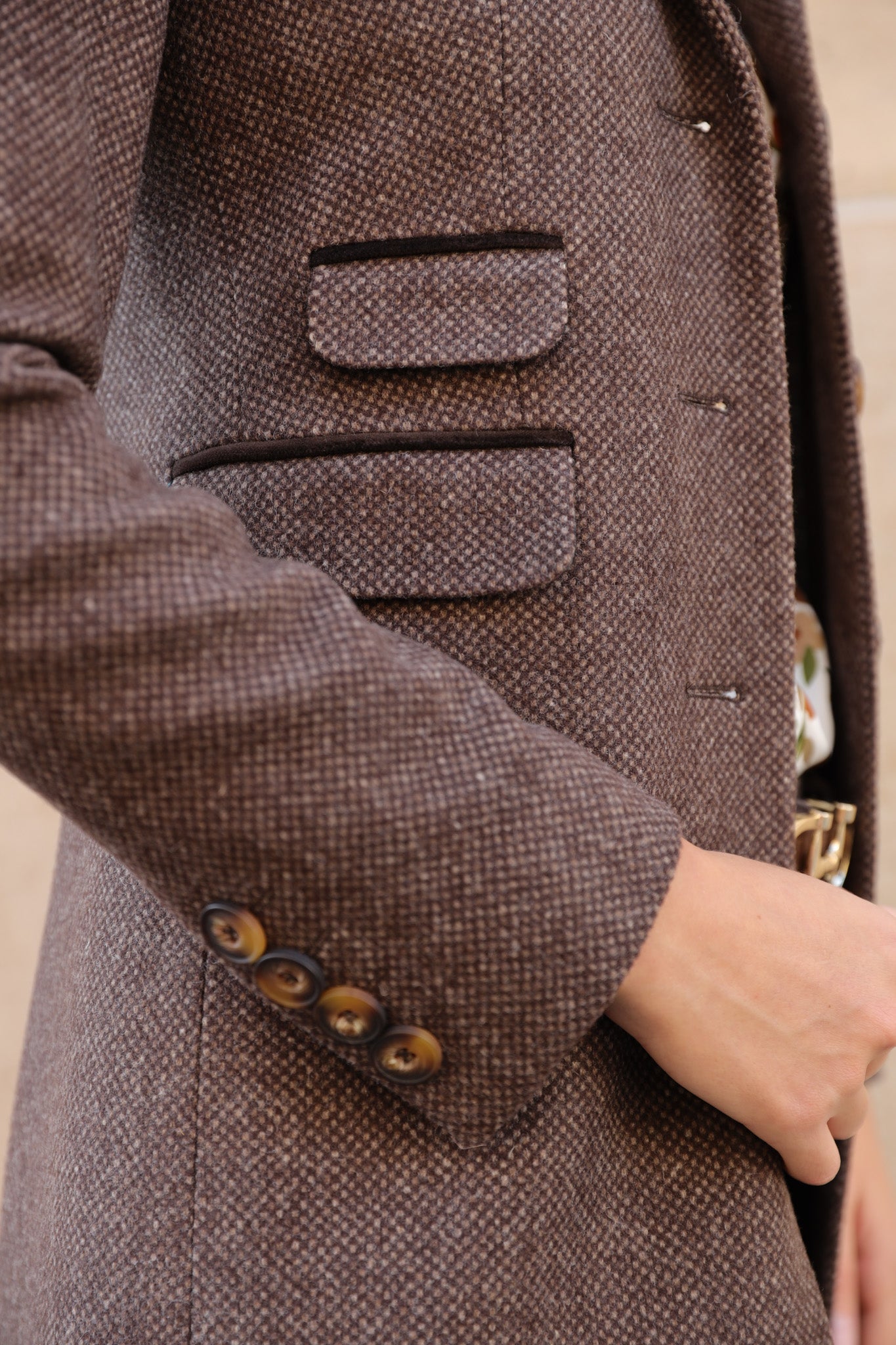 Manteau Jemma redingote 100% laine - Marron-MANTEAU FEMME-Curling-Paris