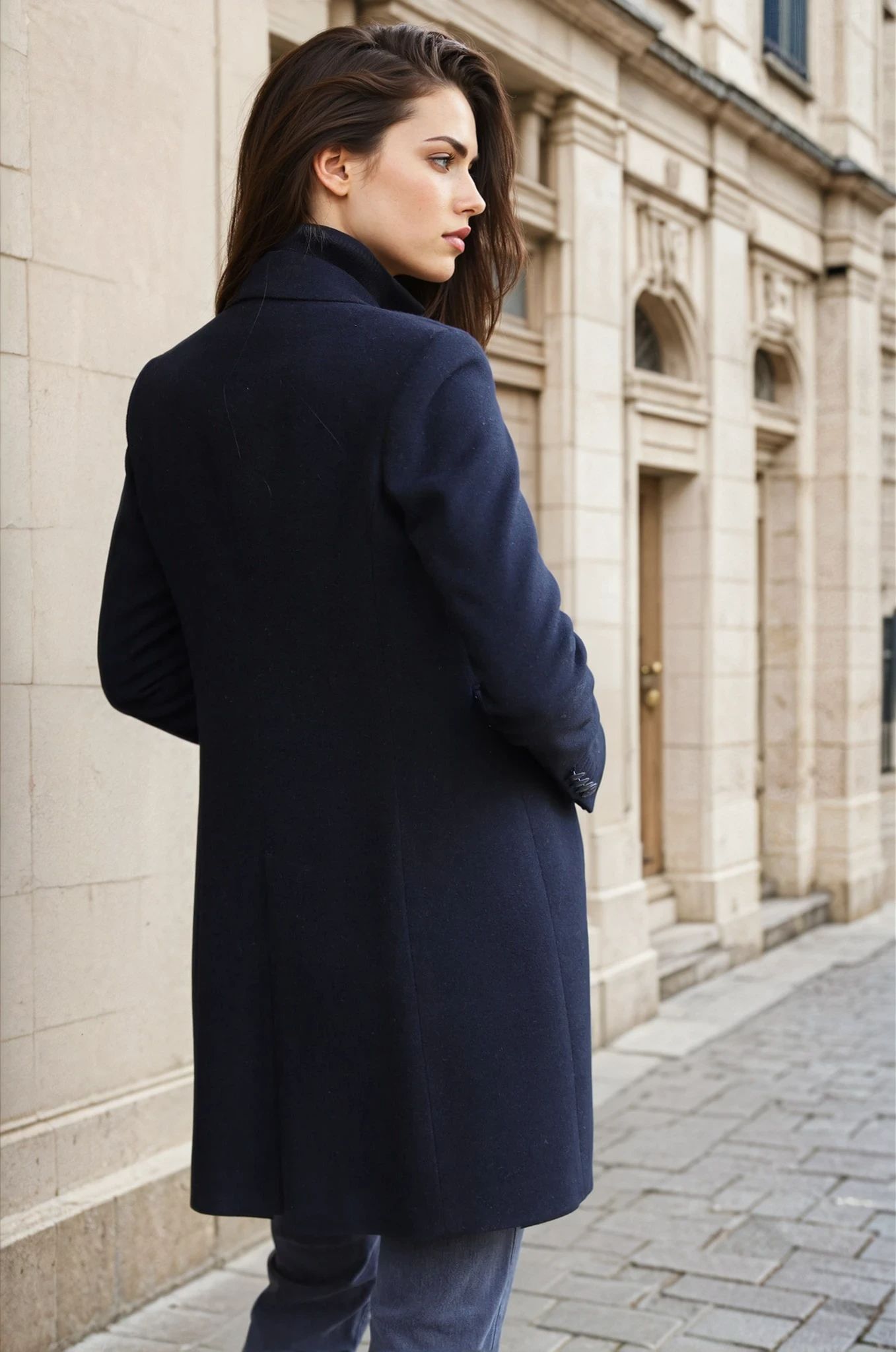 Manteau Jemma redingote en laine et cachemire - Noir-MANTEAU FEMME-Curling-Paris