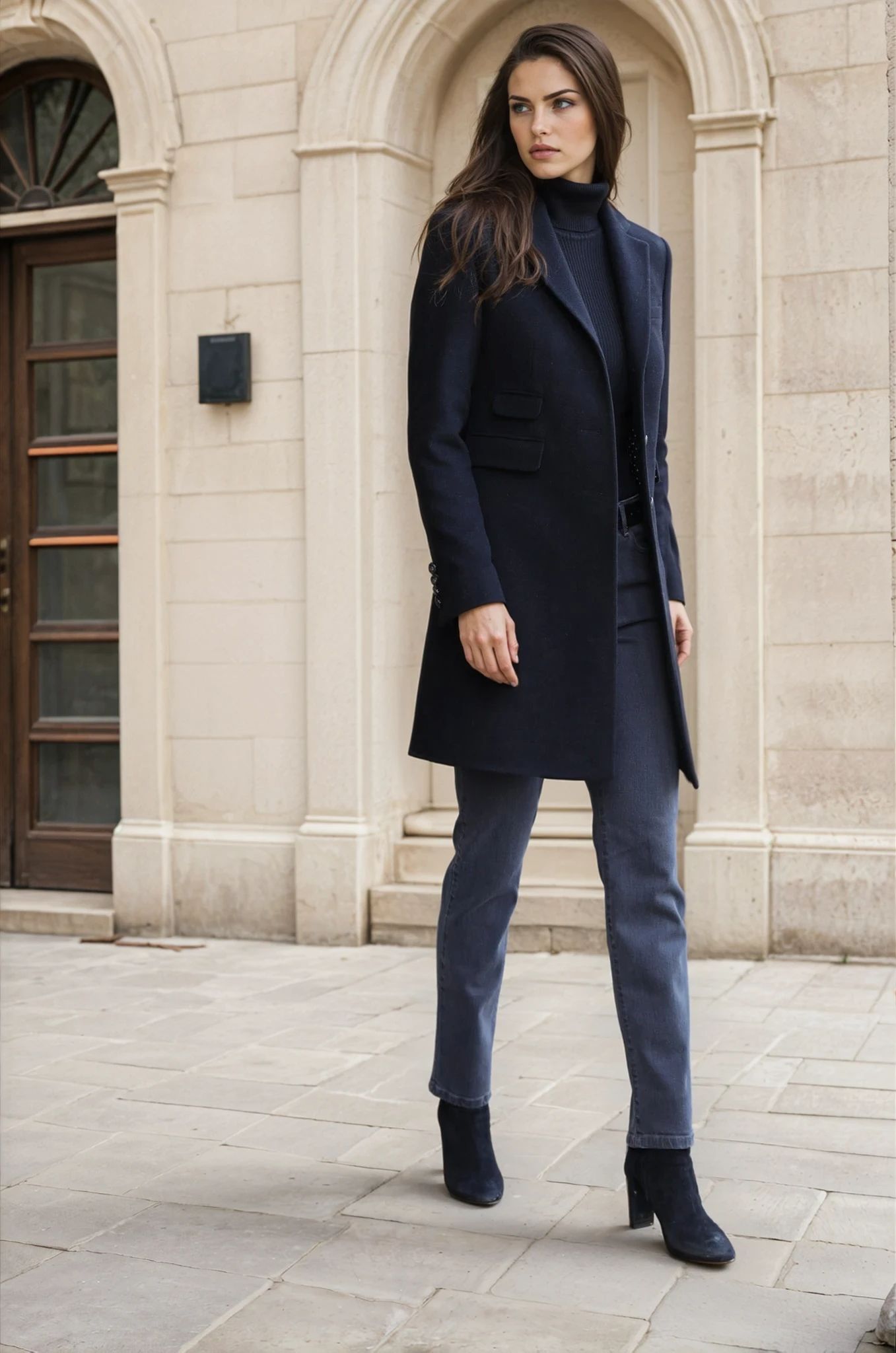 Manteau Jemma redingote en laine et cachemire - Noir-MANTEAU FEMME-Curling-Paris