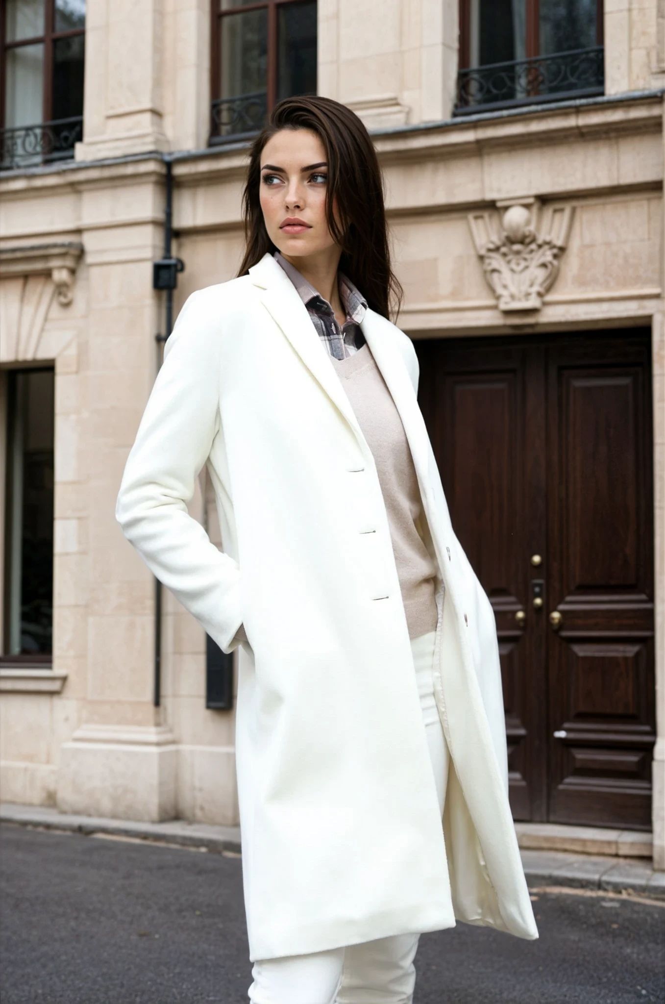 Manteau Léontine en Laine - Ecru-MANTEAU FEMME-Curling-Paris