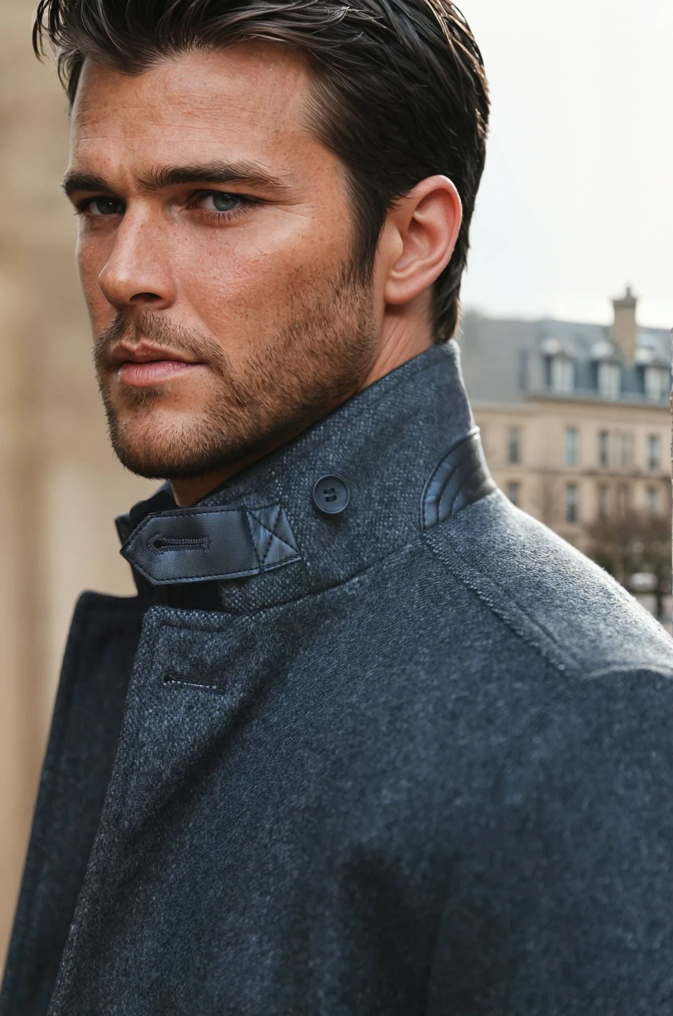 Manteau Windsor en Laine & Cachemire - Gris Anthracite-MANTEAU HOMME-Curling-Paris