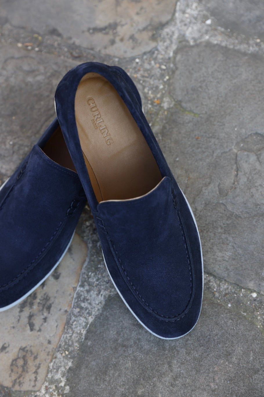 Mocassin Lauren en veau velours - Marine-CHAUSSURES HOMME-Curling-Paris
