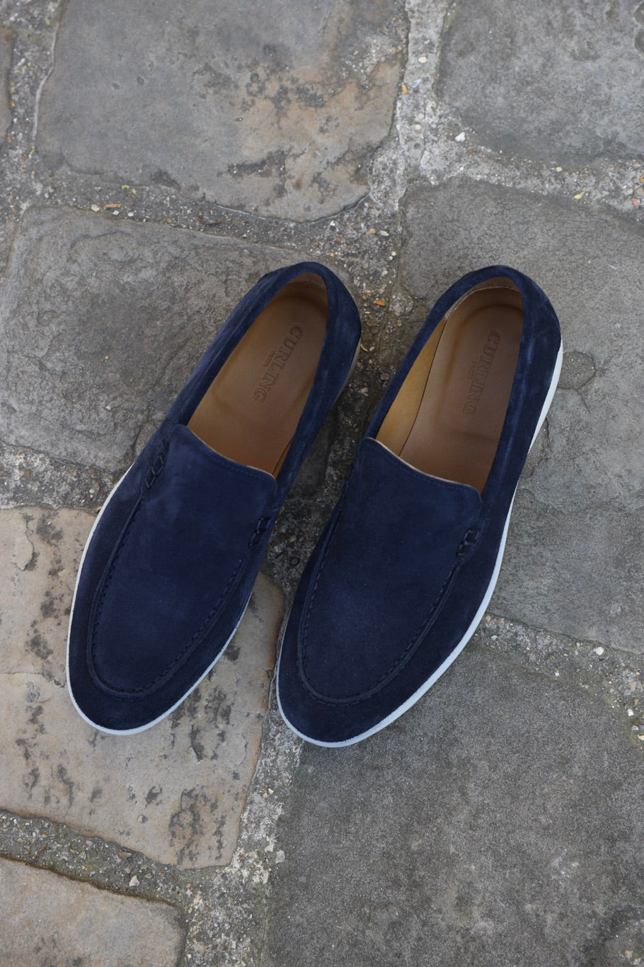 Mocassin Lauren en veau velours - Marine-CHAUSSURES HOMME-Curling-Paris