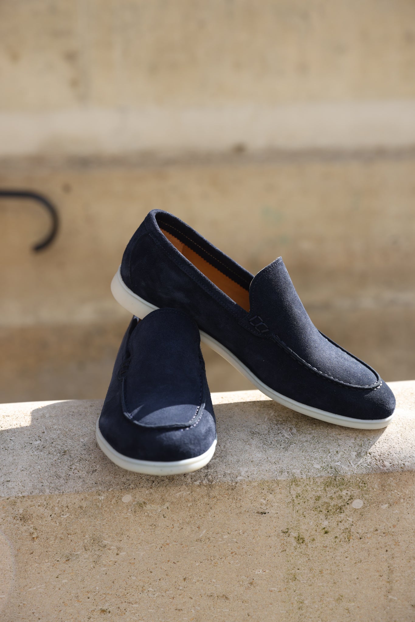 Mocassin Lauren en veau velours - Marine-CHAUSSURES HOMME-Curling-Paris