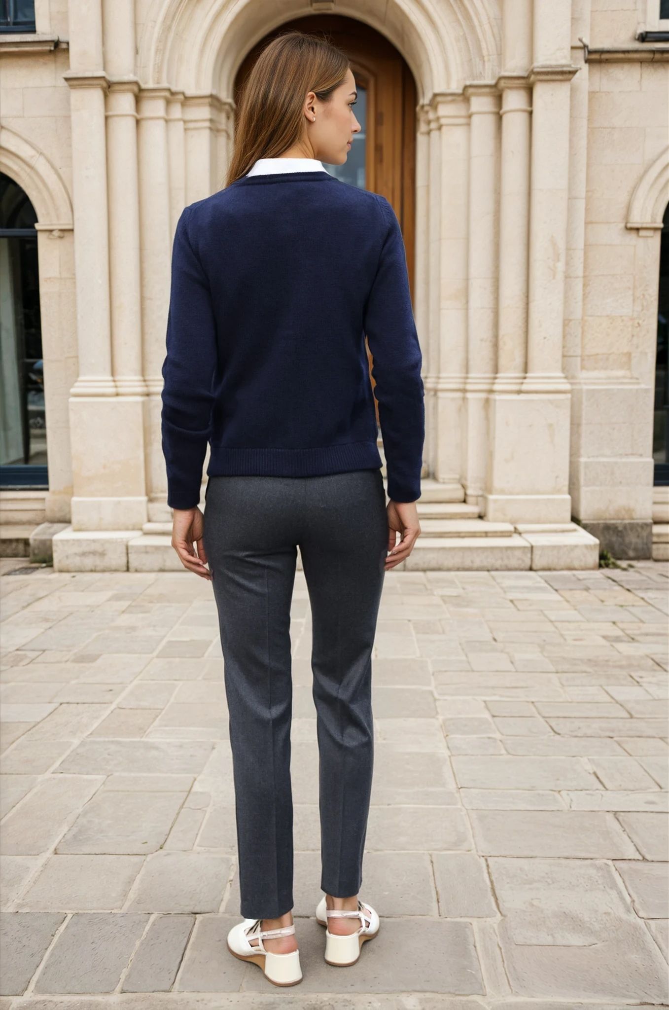 Pantalon Eliot en flanelle 100% laine vierge - Anthracite-PANTALON FEMME-Curling-Paris