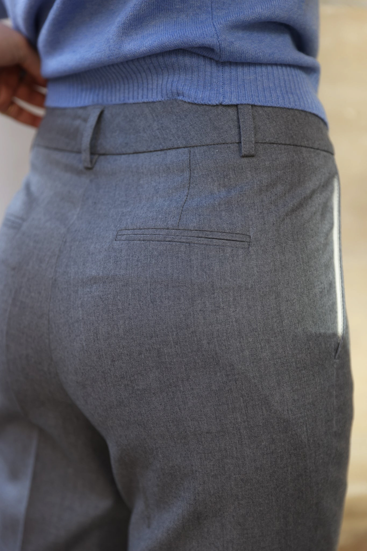 Pantalon Eliot en flanelle 100% laine vierge - Gris clair-PANTALON FEMME-Curling-Paris