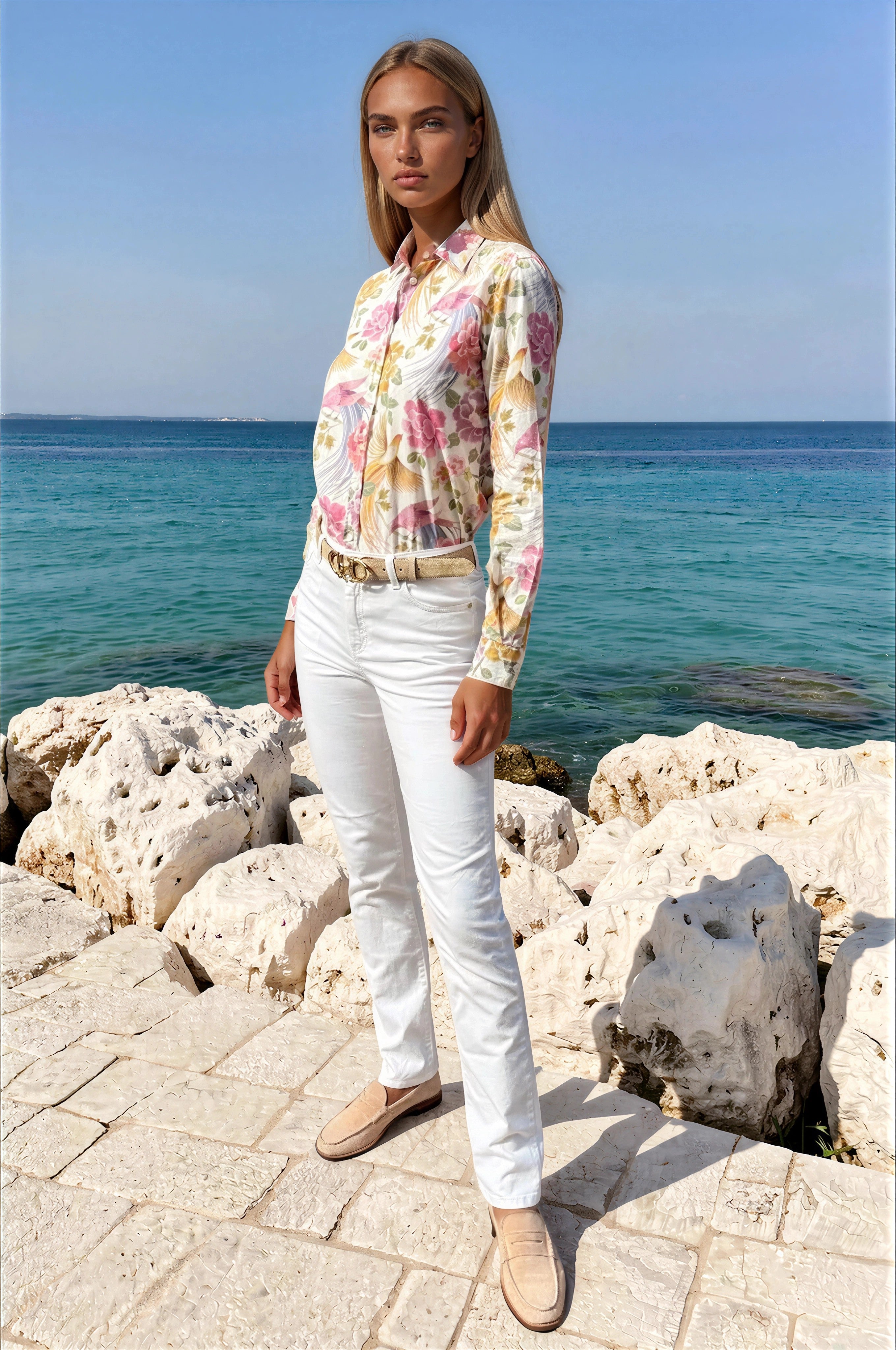 Pantalon Josh en coton stretch - Blanc