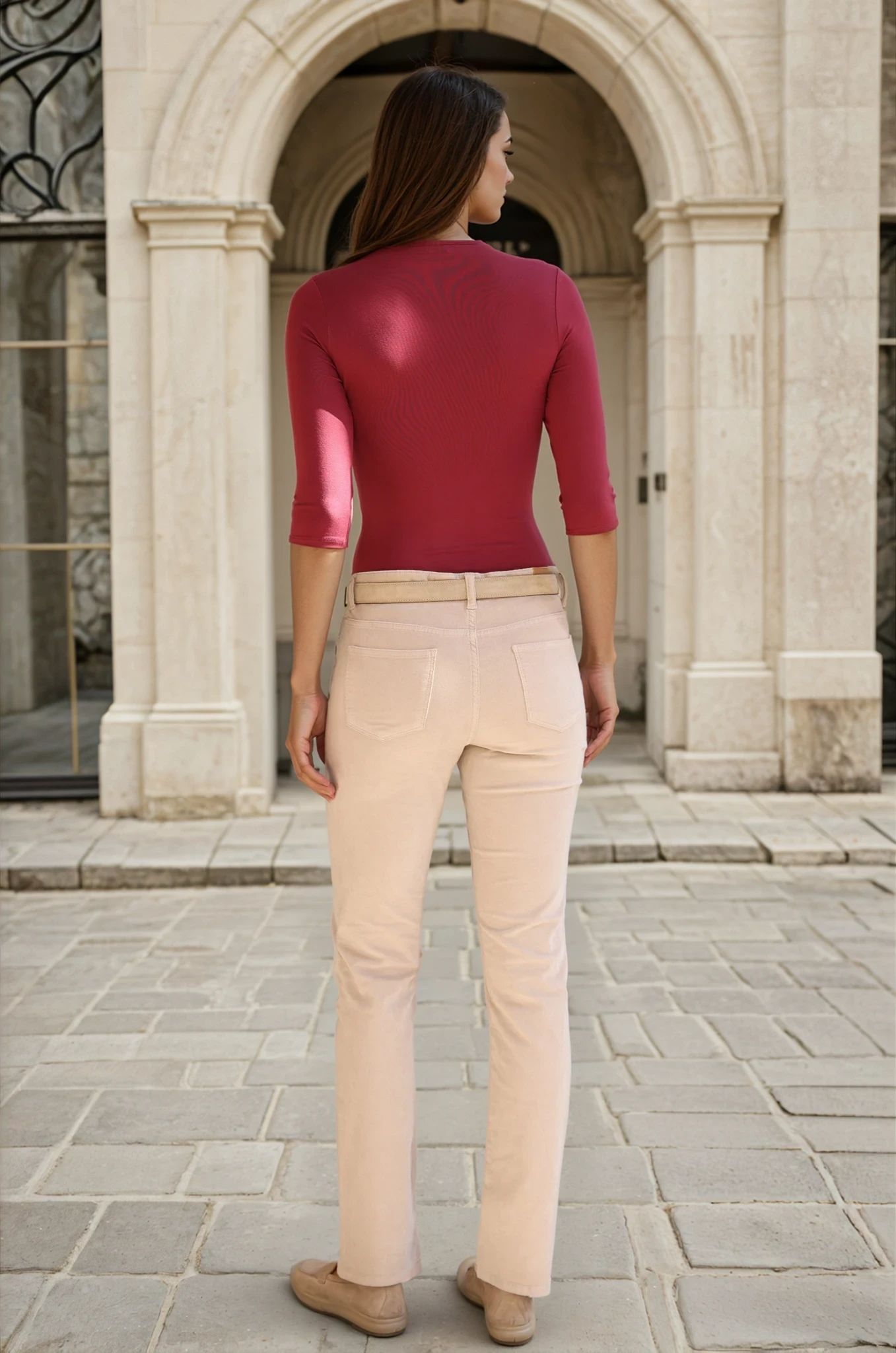Pantalon Josh en velours milleraies stretch - Pierre-PANTALON FEMME-Curling-Paris