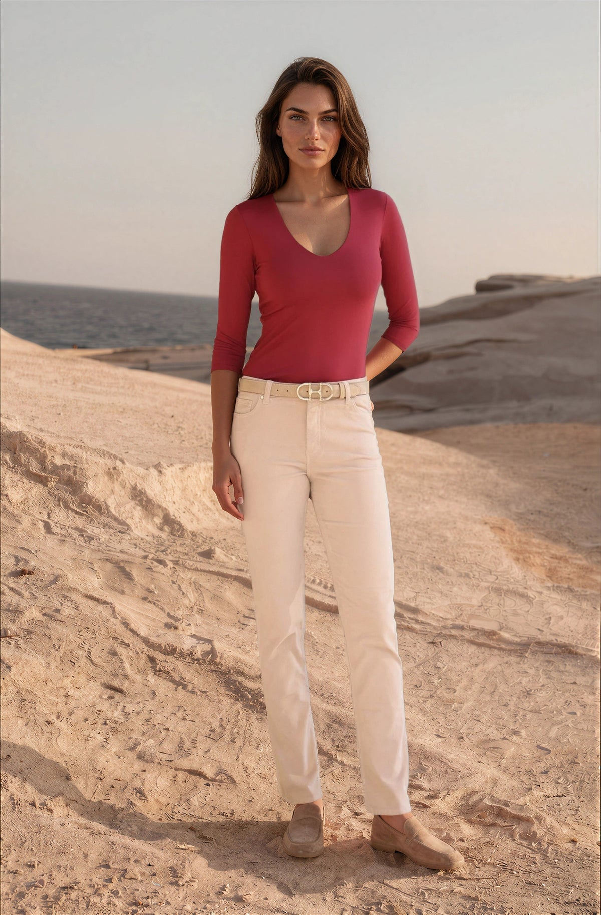 Pantalon Josh en velours milleraies stretch - Pierre-PANTALON FEMME-Curling-Paris