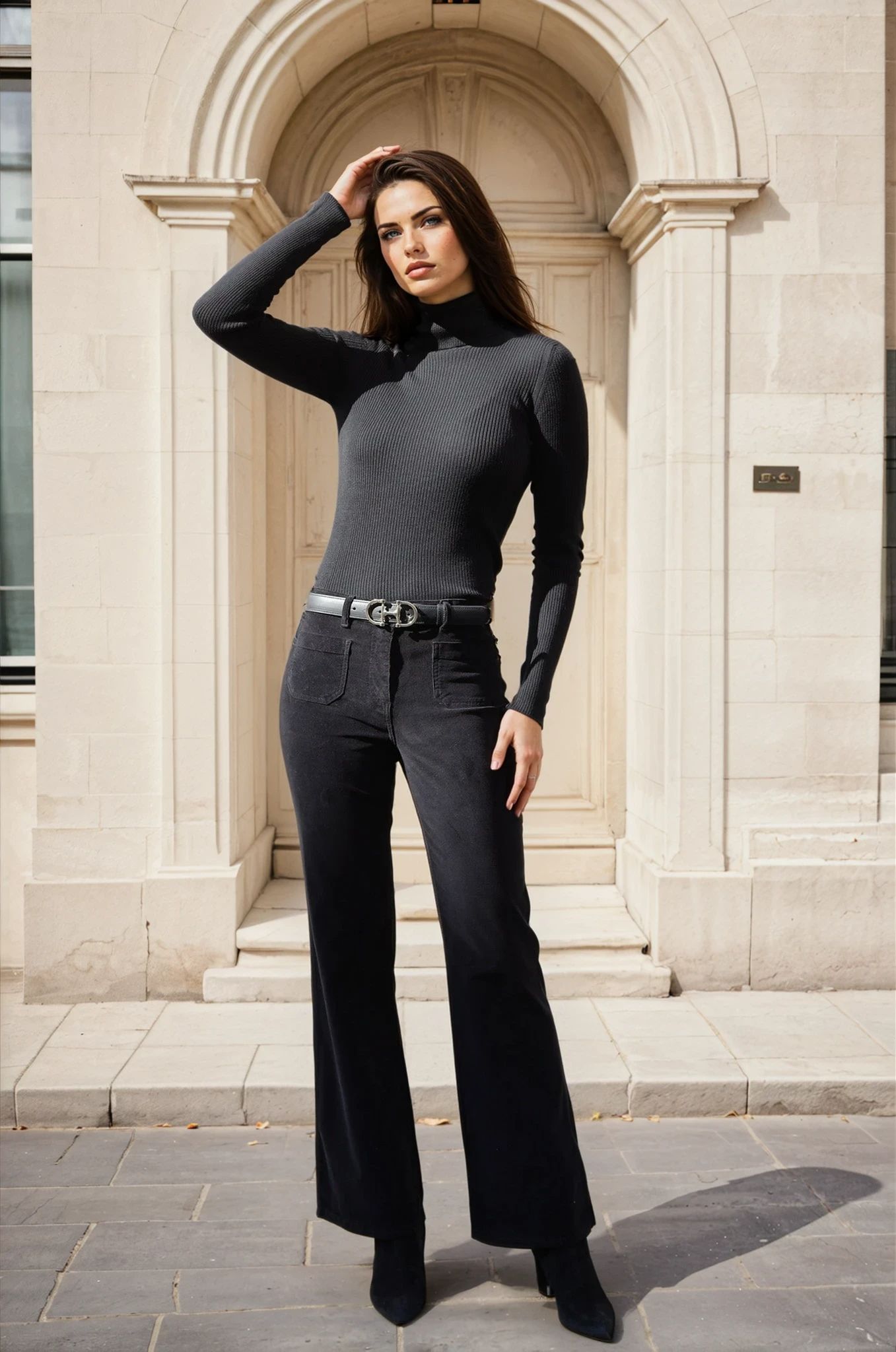 Pantalon Oscar en velours milleraies stretch - Noir-PANTALON FEMME-Curling-Paris