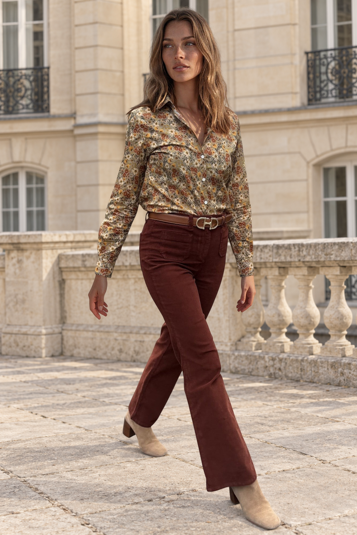 Pantalon Oscar en velours milleraies stretch - Terre-PANTALON FEMME-Curling-Paris