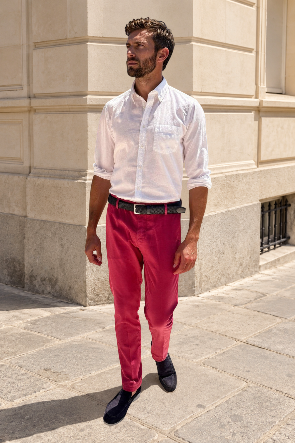 Pantalon Seanfit en coton pima stretch - Groseille-PANTALON HOMME-Curling-Paris