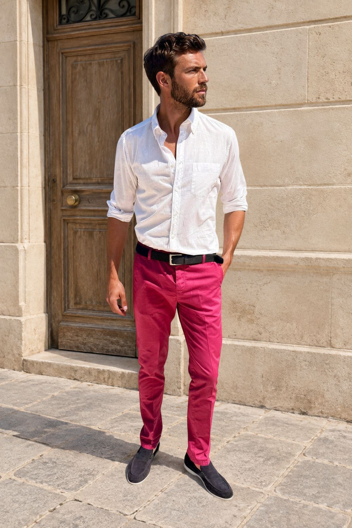 Pantalon Seanfit en coton pima stretch - Groseille-PANTALON HOMME-Curling-Paris