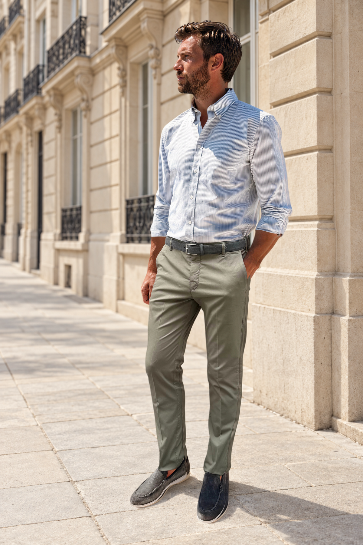 Pantalon Seanfit en coton pima stretch - Kaki-PANTALON HOMME-Curling-Paris