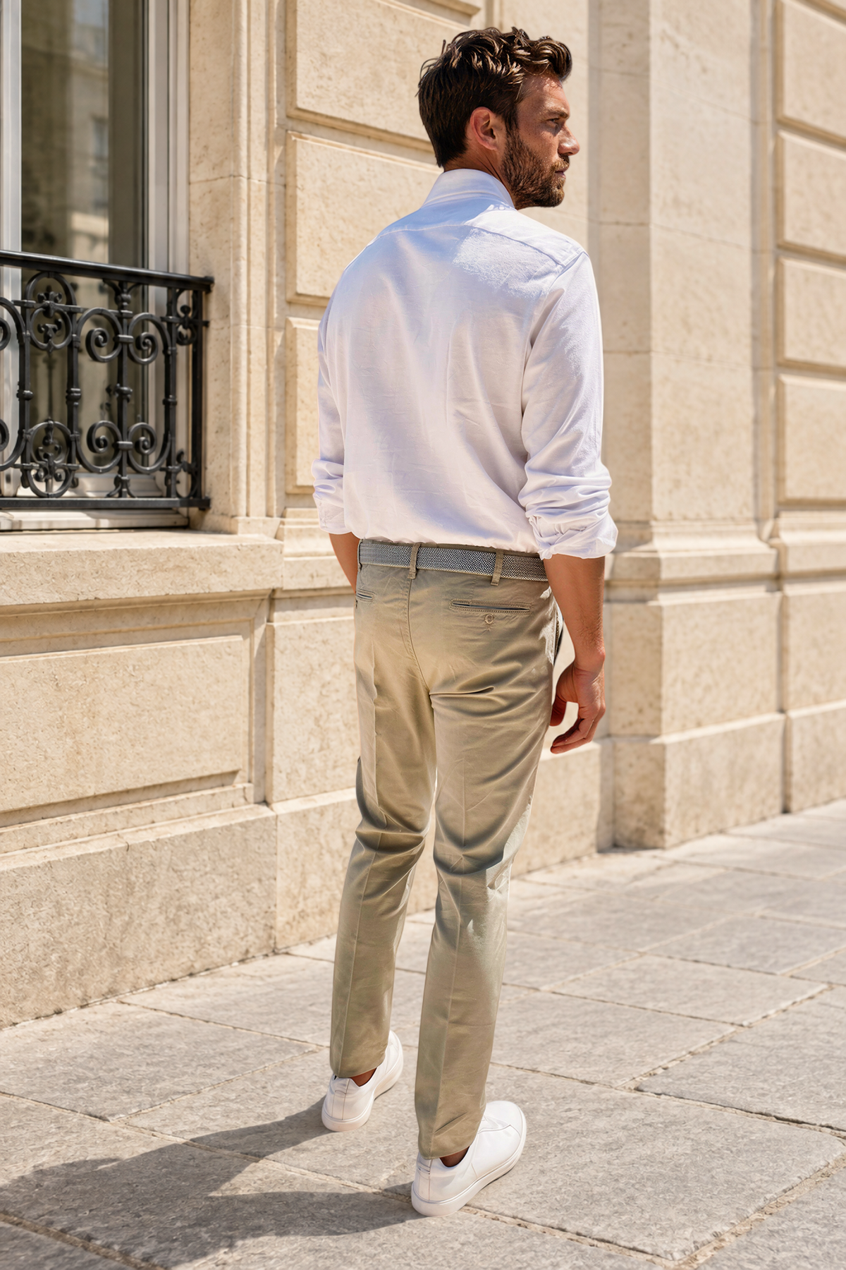Pantalon Seanfit en coton pima stretch - Sauge-PANTALON HOMME-Curling-Paris