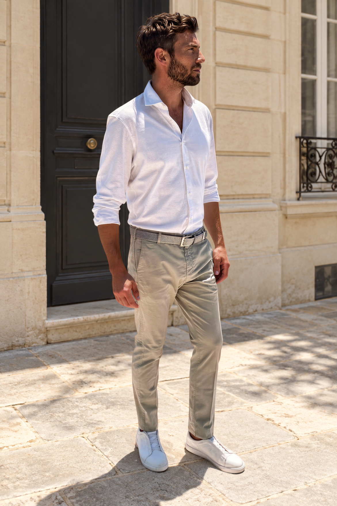 Pantalon Seanfit en coton pima stretch - Sauge-PANTALON HOMME-Curling-Paris