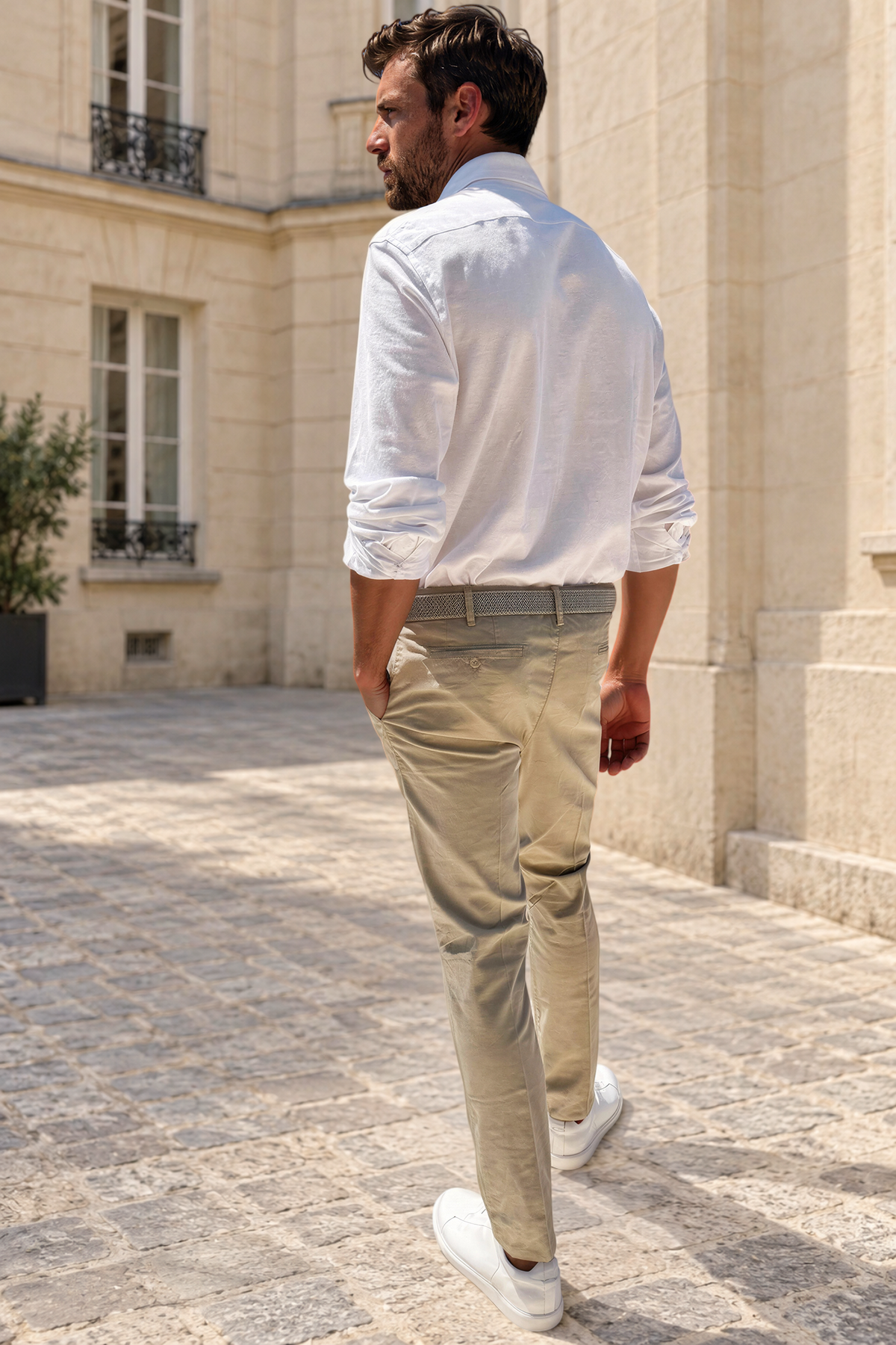 Pantalon Seanfit en coton pima stretch - Sauge-PANTALON HOMME-Curling-Paris