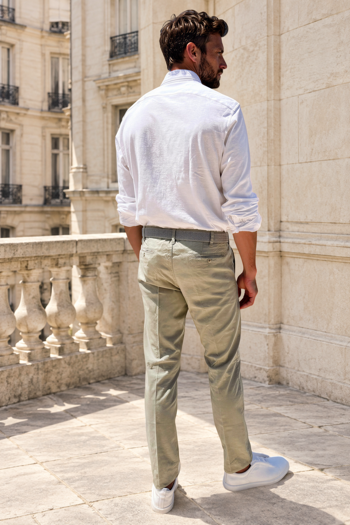 Pantalon Seanfit en coton pima stretch - Sauge-PANTALON HOMME-Curling-Paris