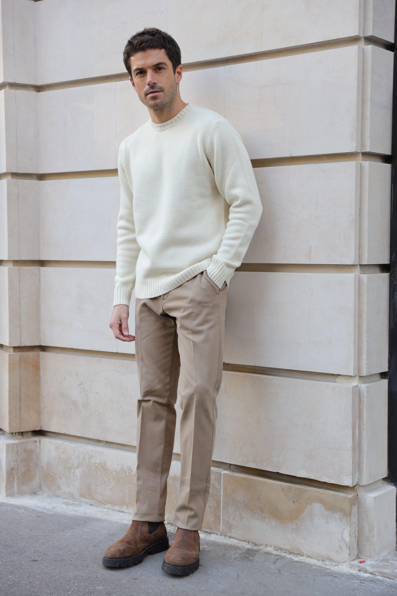 Pantalon Seanfit en coton stretch Di Sondrio - Caramel-PANTALON HOMME-Curling-Paris
