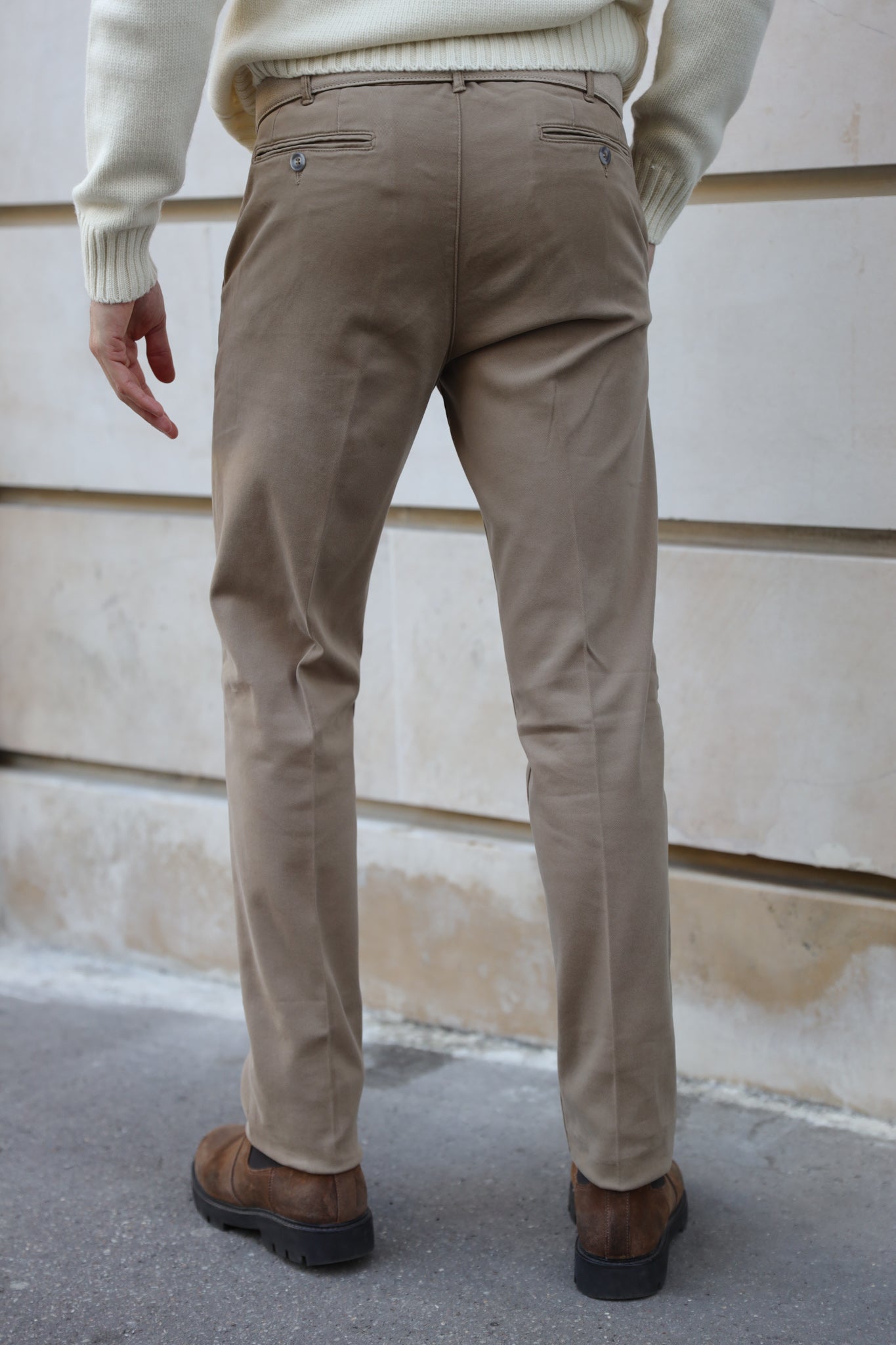 Pantalon Seanfit en coton stretch Di Sondrio - Caramel-PANTALON HOMME-Curling-Paris