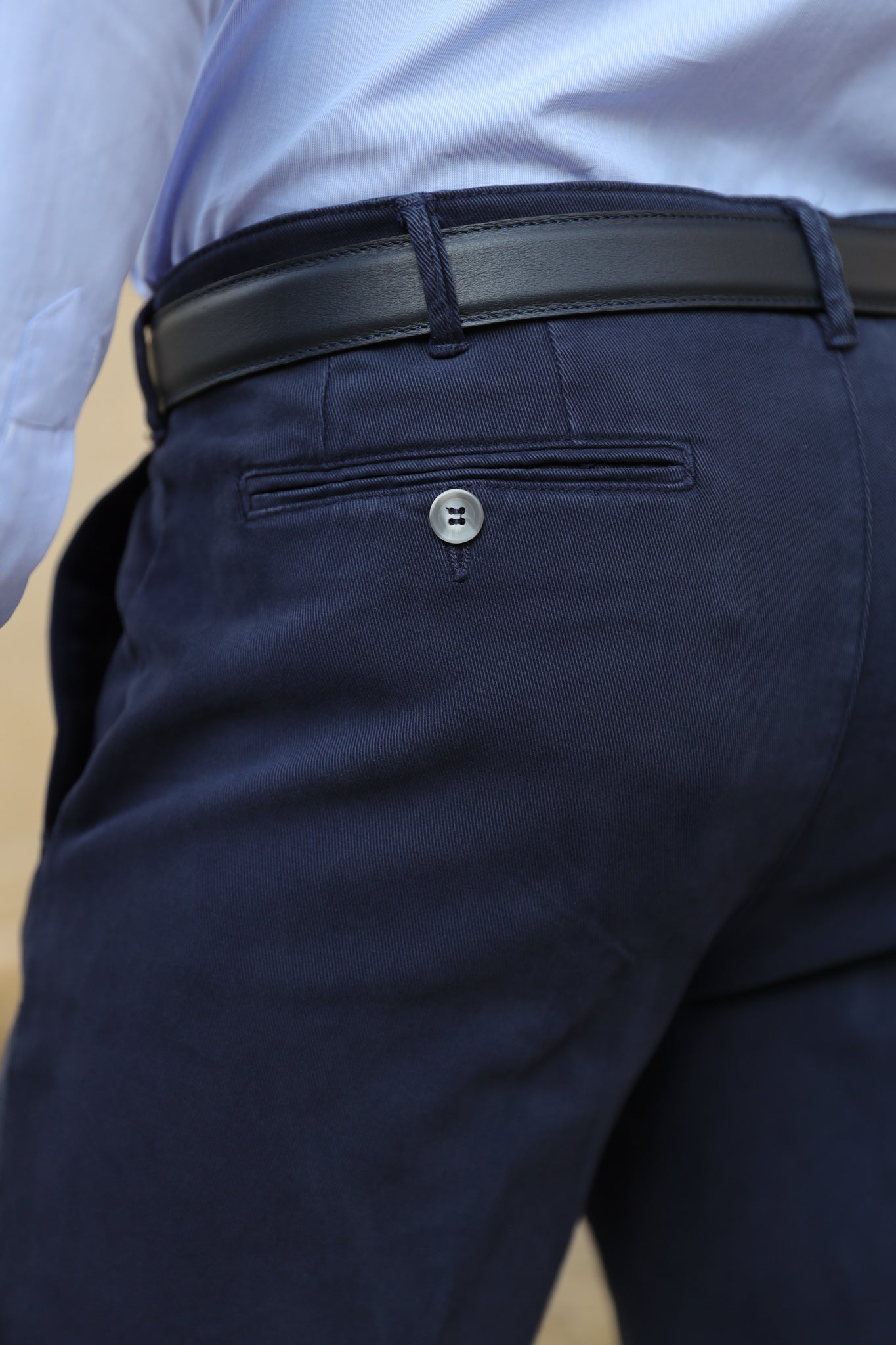 Pantalon Seanfit en coton stretch Di Sondrio - Marine-PANTALON HOMME-Curling-Paris